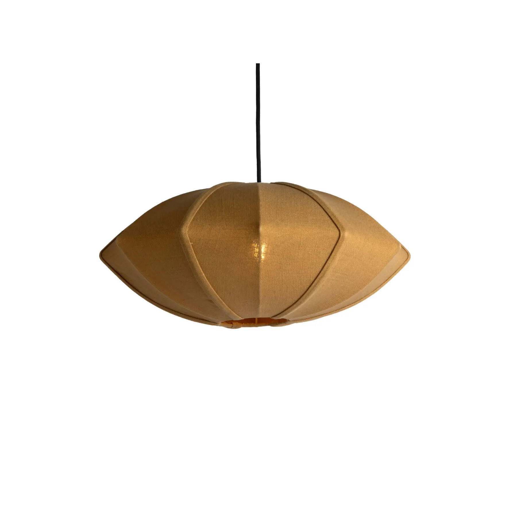 Leitmotiv Hanglamp Paris Disc - Donker kaki - 50x50x22cm - Scandinavisch - Hanglampen Eetkamer, Slaapkamer, Woonkamer