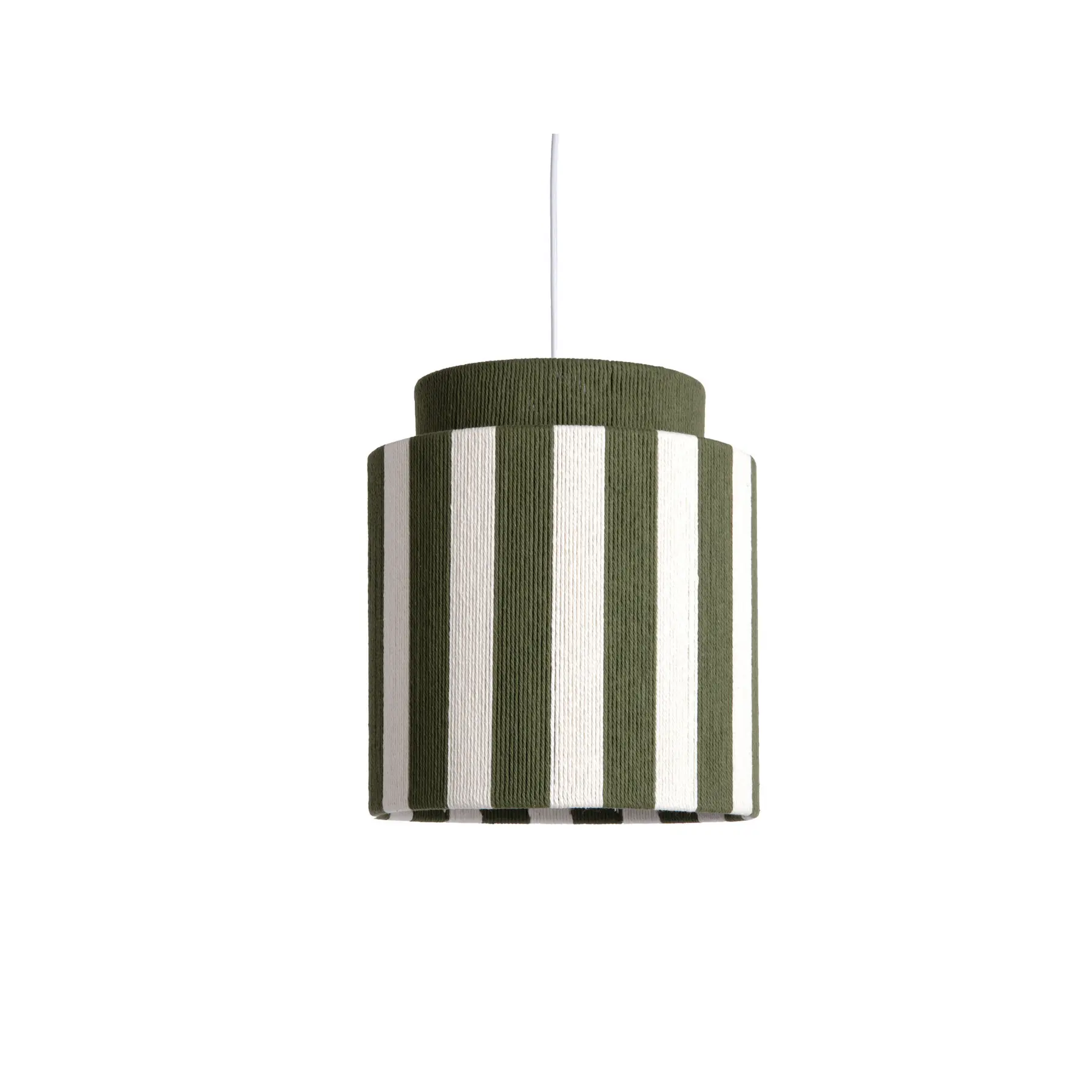Leitmotiv Hanglamp Vienna Stripes - Groen - 30x30x33cm - Scandinavisch - Hanglampen Eetkamer, Slaapkamer, Woonkamer
