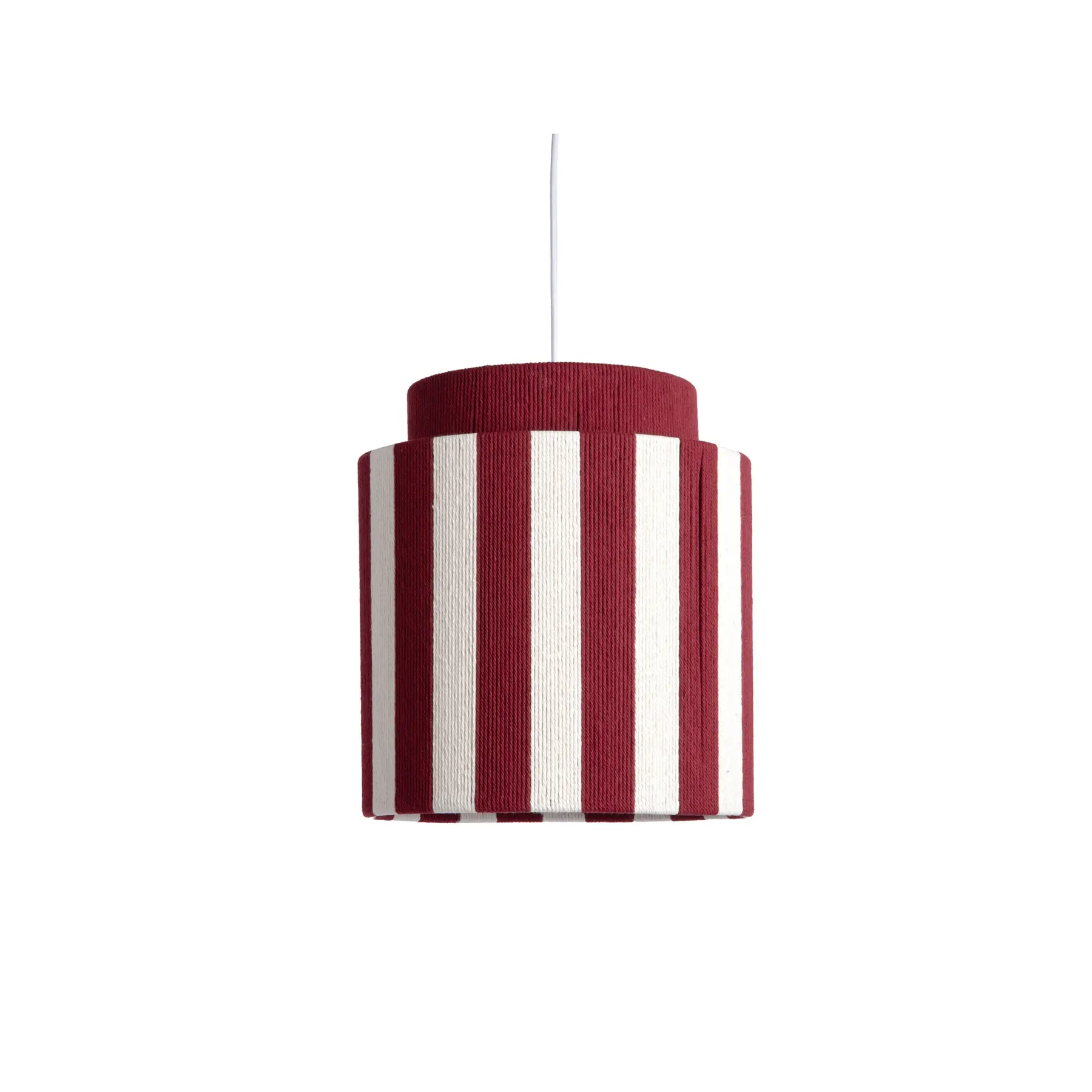 Leitmotiv Hanglamp Vienna Stripes - Bordeauxrood - 30x30x33cm - Scandinavisch - Hanglampen Eetkamer, Slaapkamer, Woonkamer