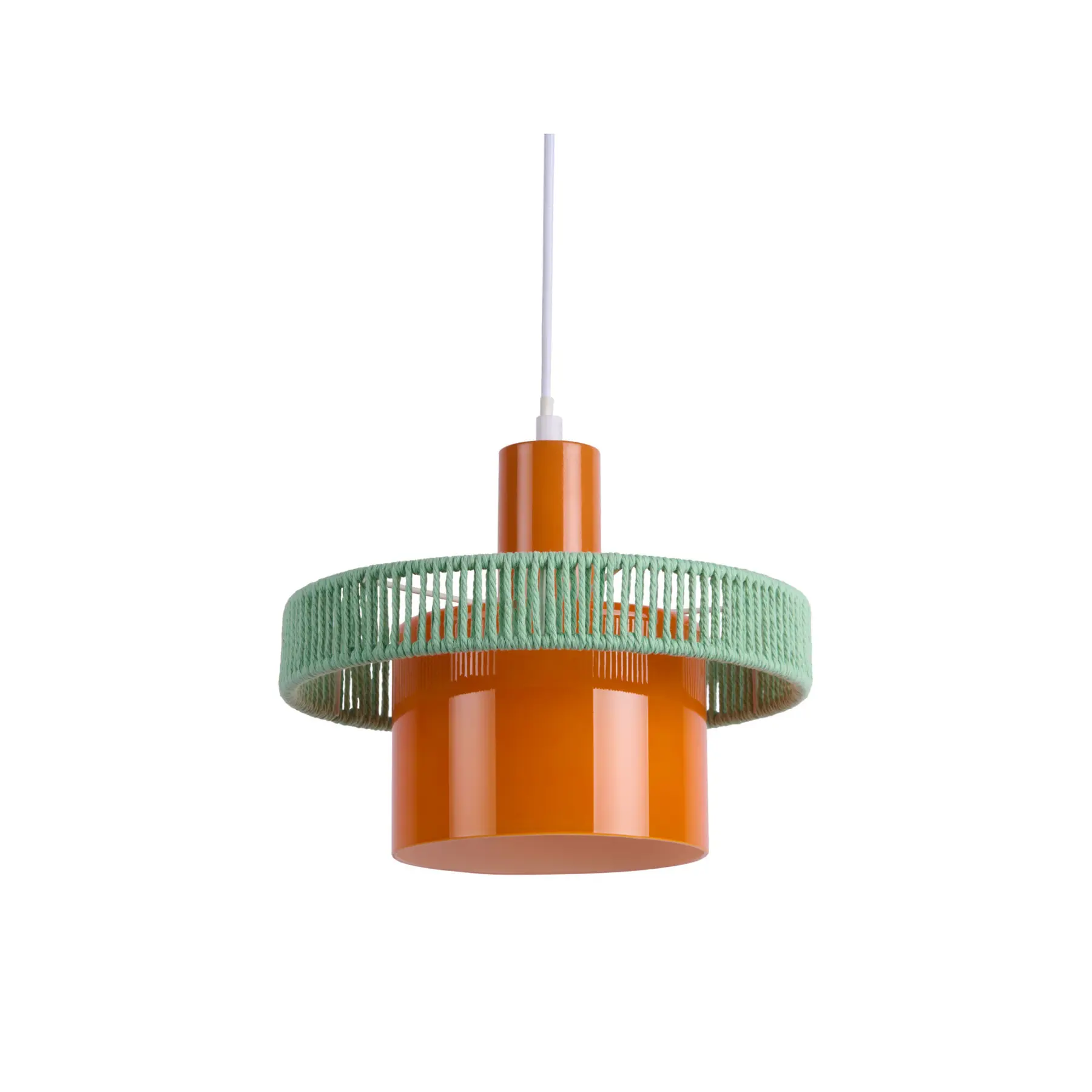 Leitmotiv Hanglamp Firenze Wide - Oranje - 25x25x19.5cm - Scandinavisch - Hanglampen Eetkamer, Slaapkamer, Woonkamer