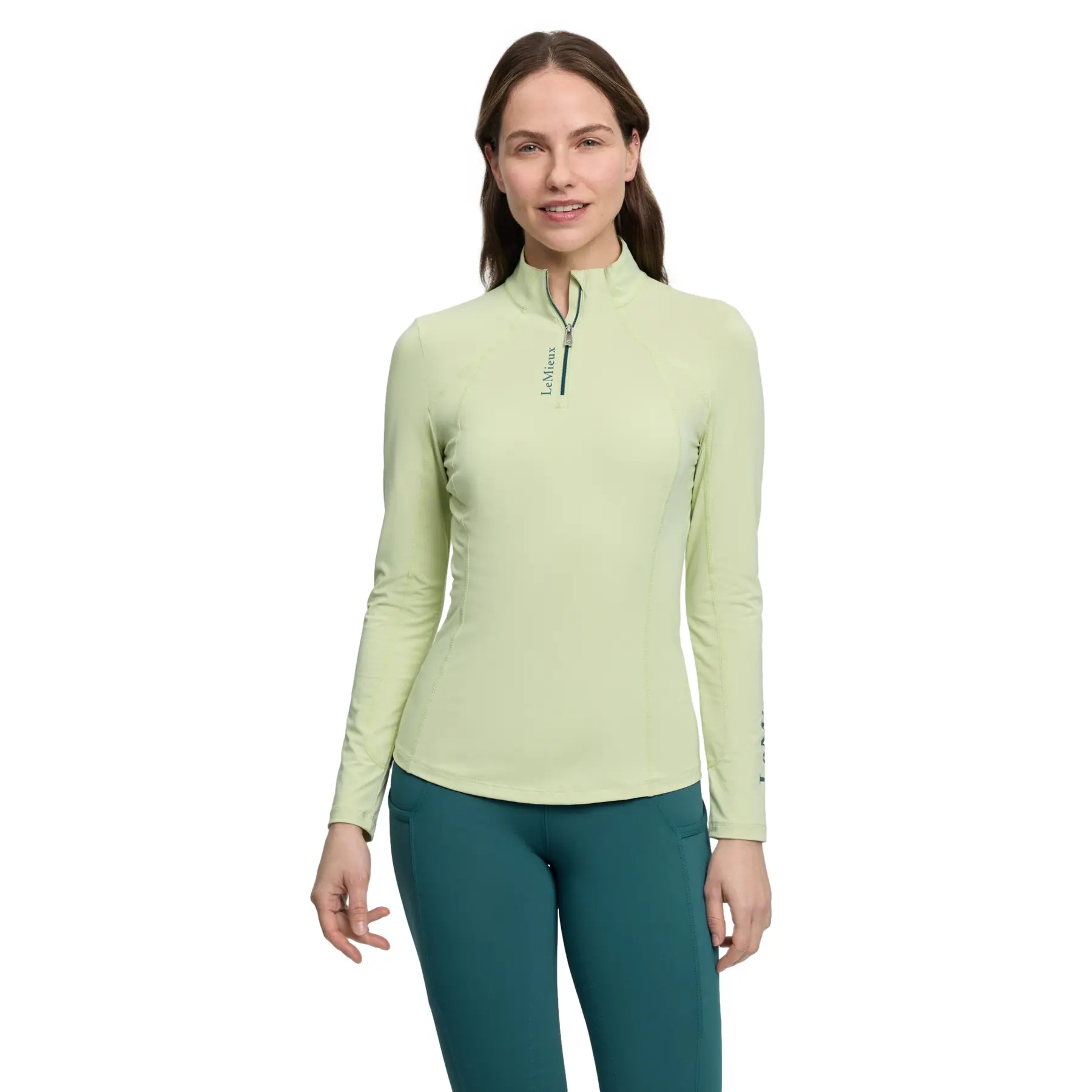 Maglia equitazione classica maniche lunghe colletto zip donna LeMieux