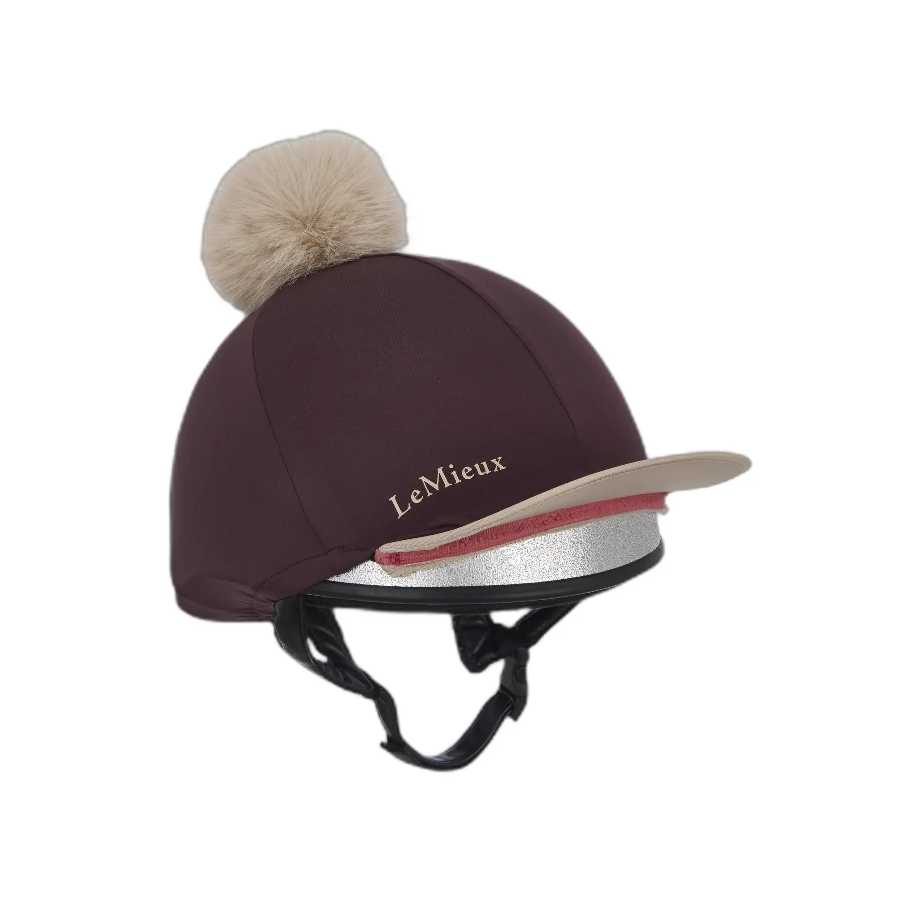 Classic equestrian helmet cover with removable pom-pom LeMieux