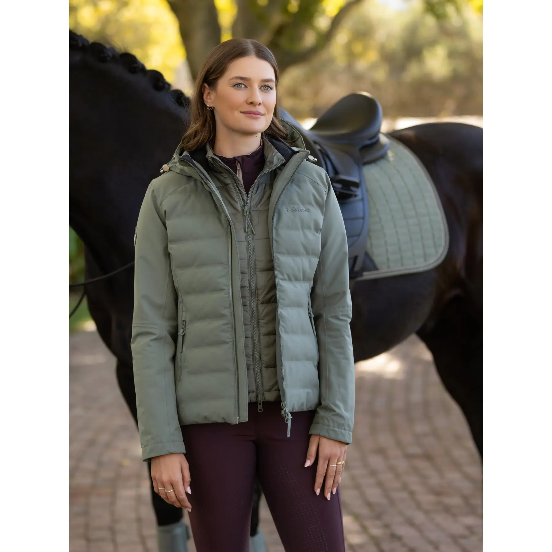 Giacca impermeabile ibrida da equitazione donna LeMieux Brooke