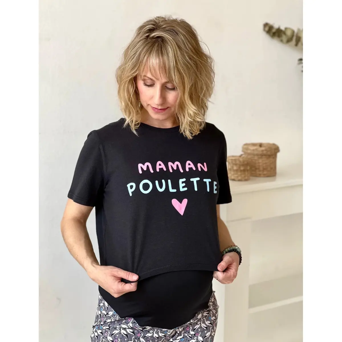T-shirt da donna Les Poulettes Fitness Maman Poulette