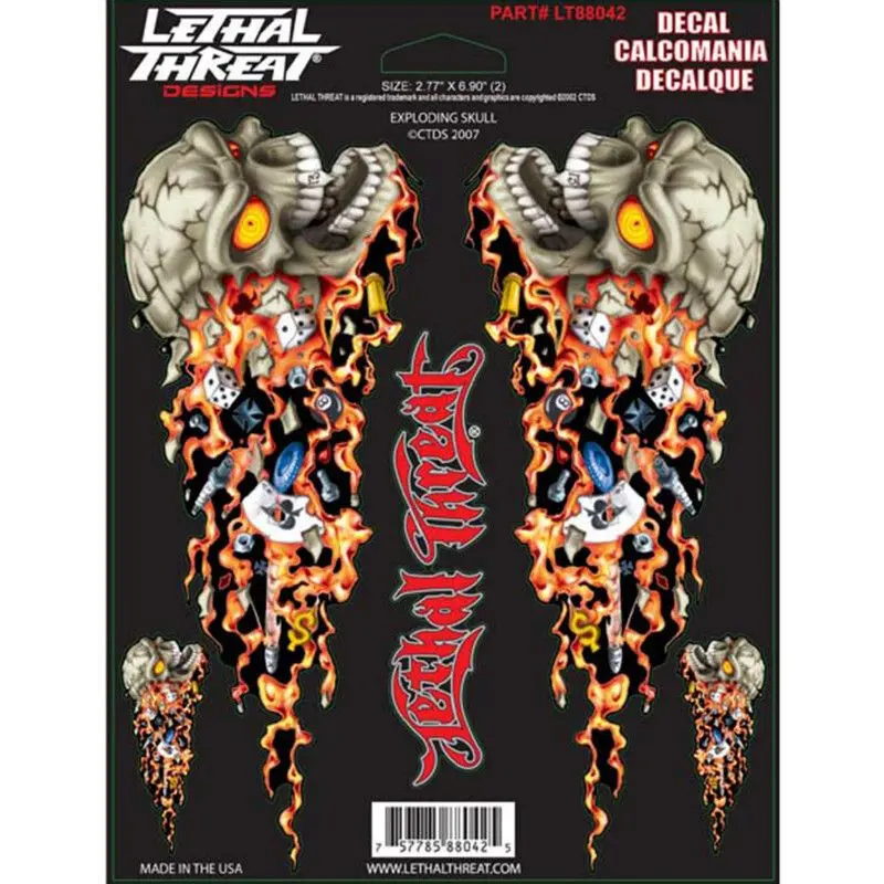 Aufkleber Lethal Threat Exploding Skull LT88042