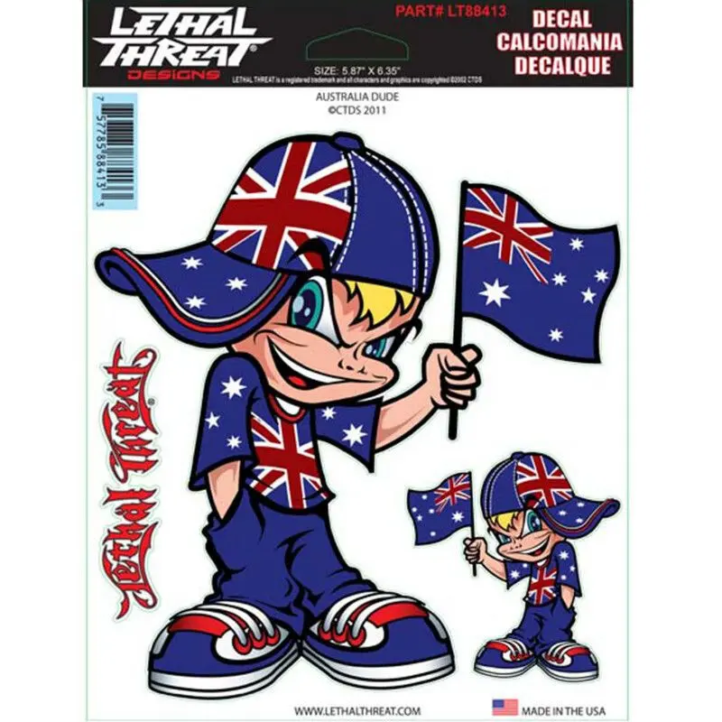 Motorradaufkleber Lethal Threat Australia Dude Lt88413