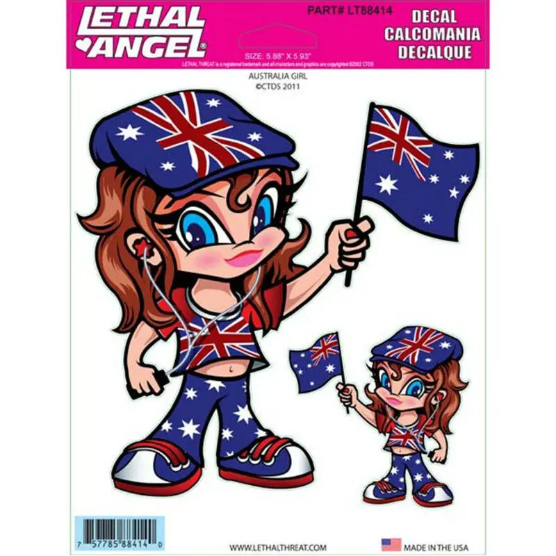 Motorradaufkleber Lethal Threat Australia Girl Lt88414