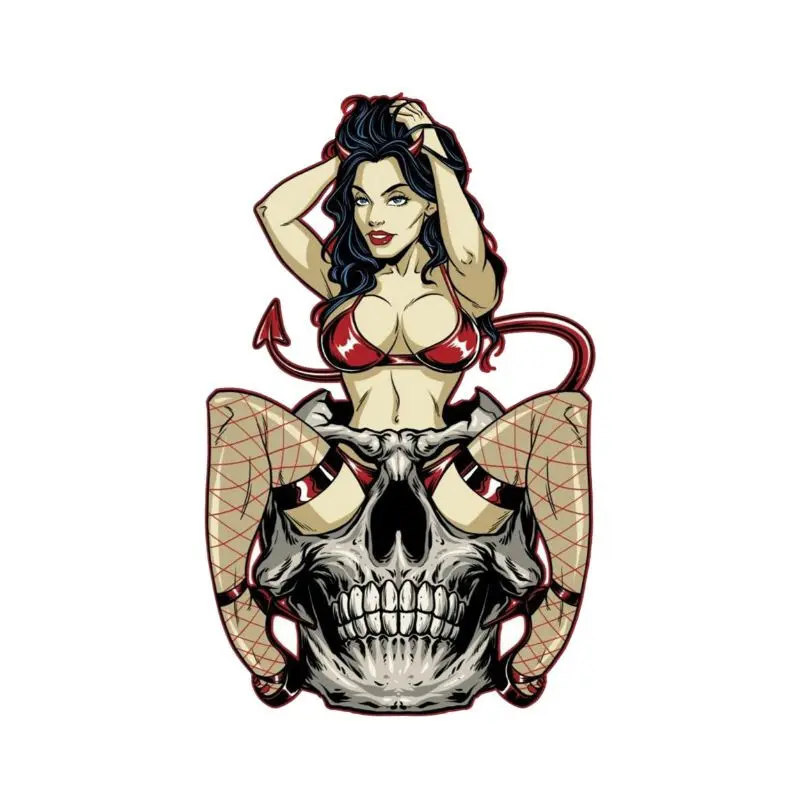 Motorradaufkleber Lethal Threat Pin Up Diable