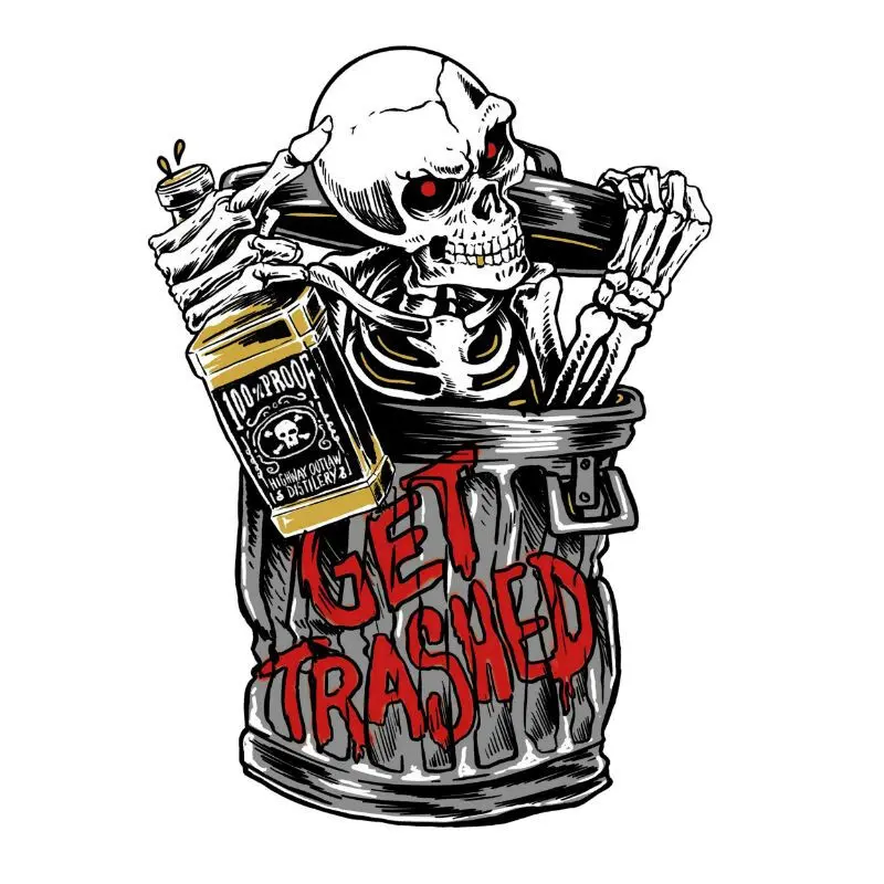 Aufkleber Lethal Threat Get Trashed Skeleton