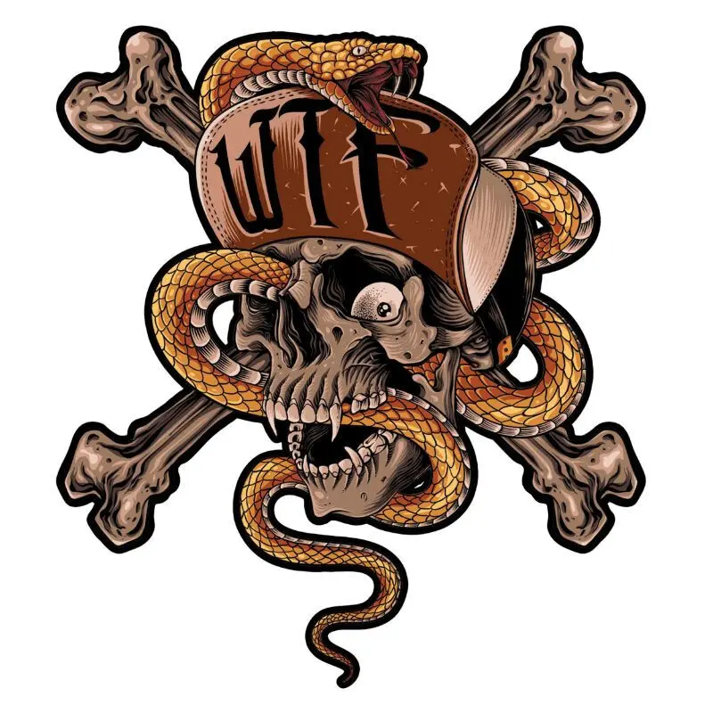 Motorradaufkleber Lethal Threat Mini Wtf Snake Skull