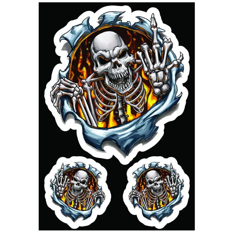 Aufkleber Lethal Threat Finger Skull LT55072