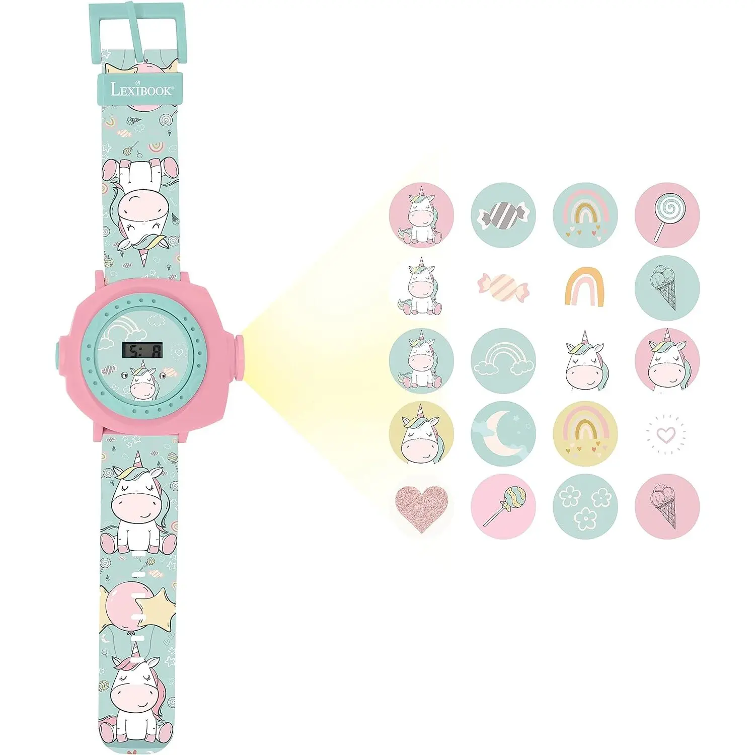 Orologio digitale con proiezione di 20 immagini Lexibook Design Licorne