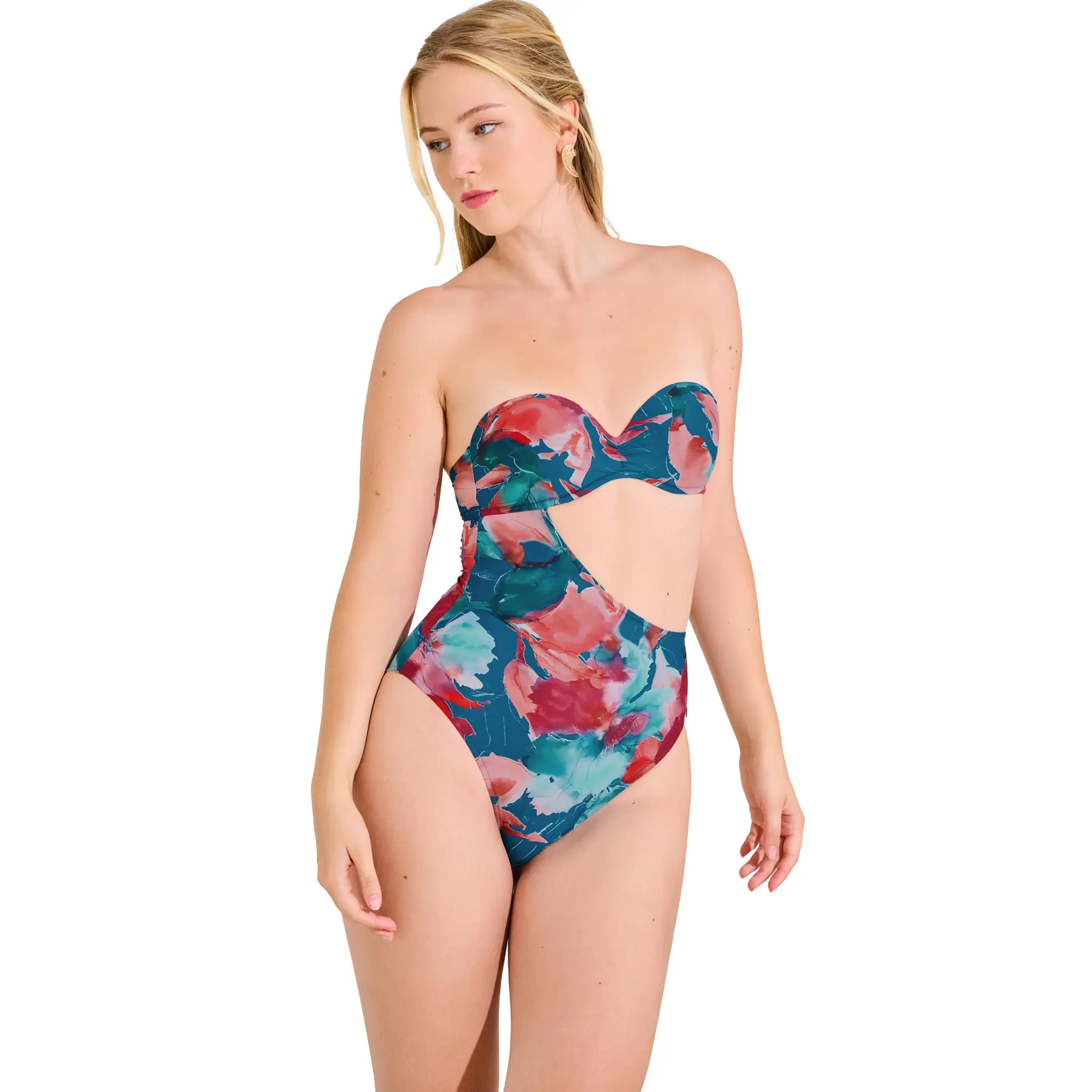 Costume da bagno monopezzo preformato asimmetrico donna Lisca Roma