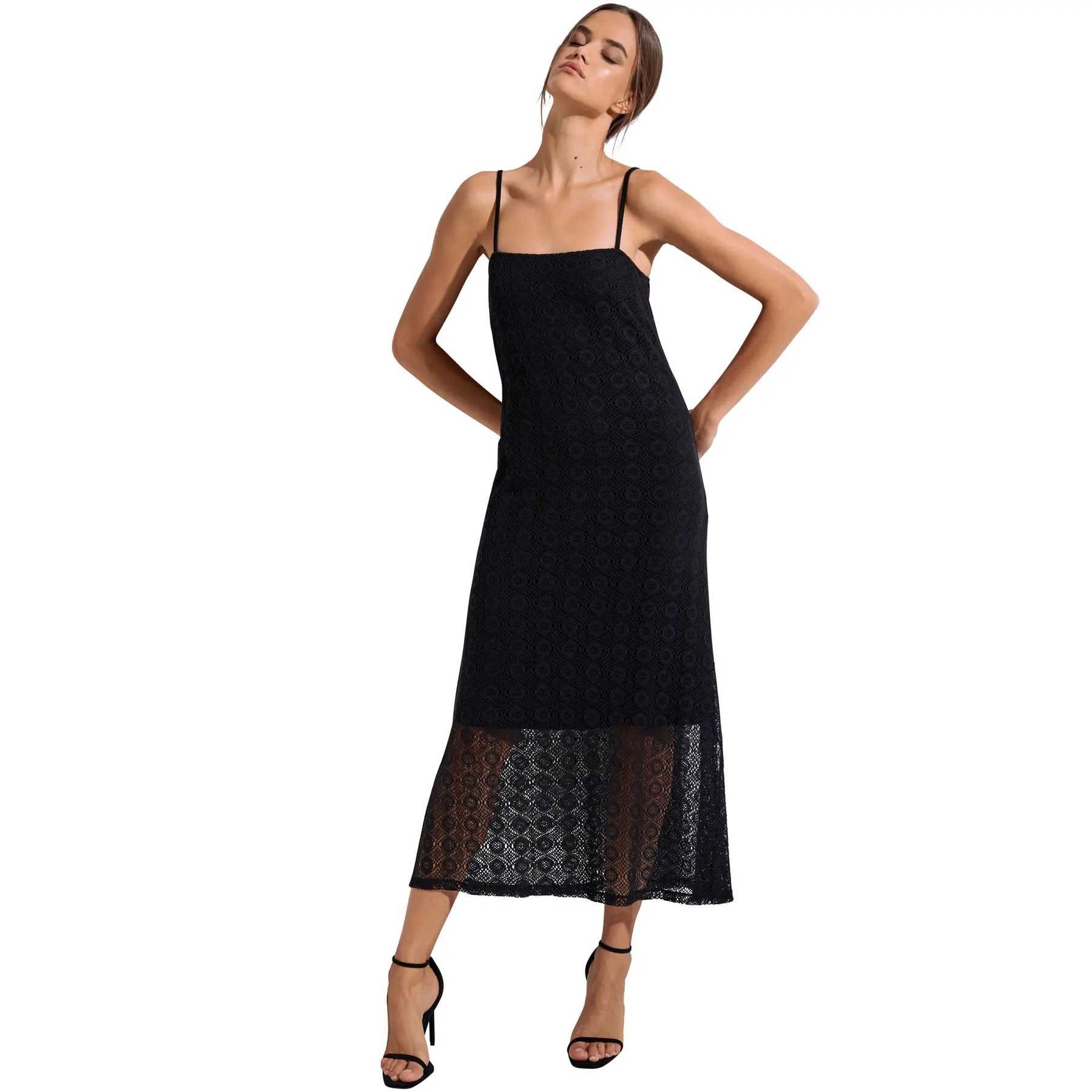Lange Sommerkleid mit Trägern für Damen Lisca Rimini
