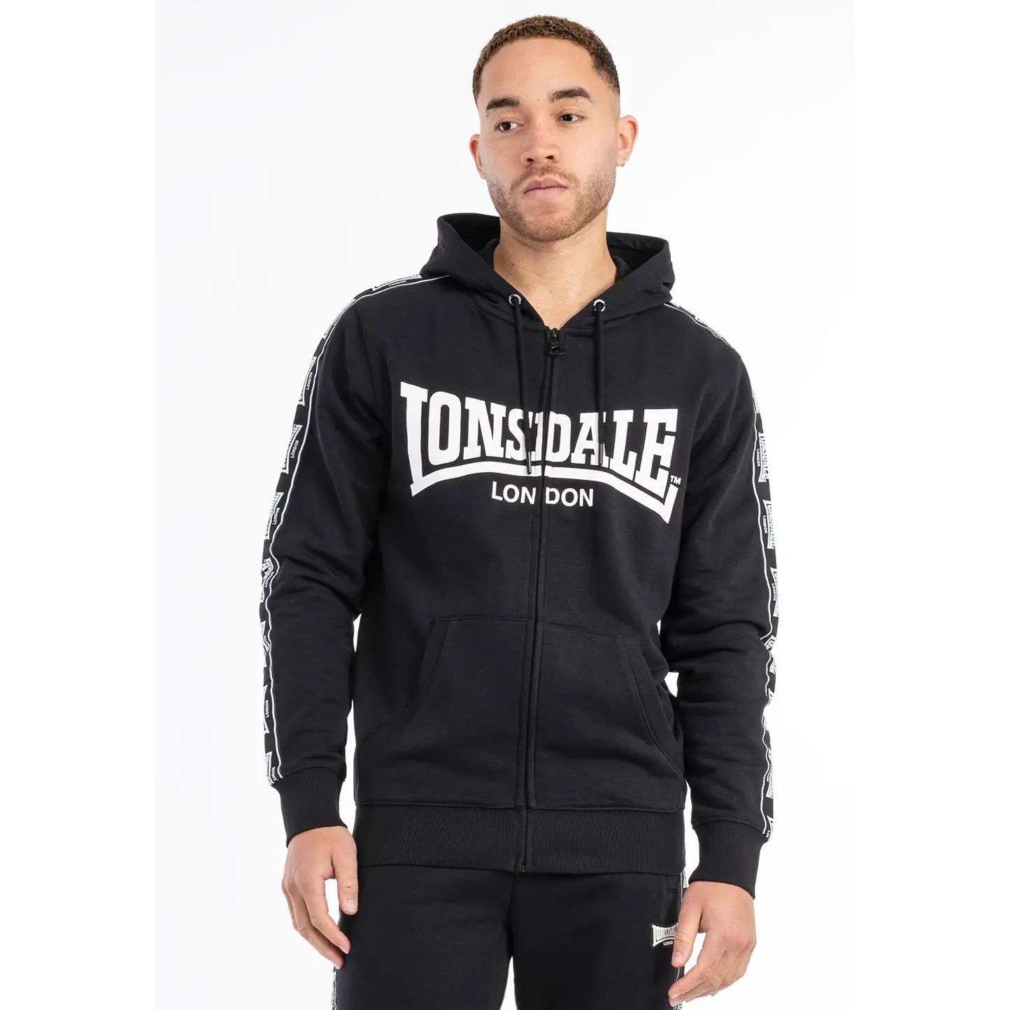 Felpa con cappuccio zip standard Lonsdale Bigton