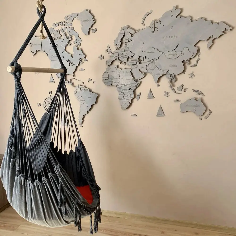Wanddekoration Weltkarte LosokaWood 3D Wzór 18