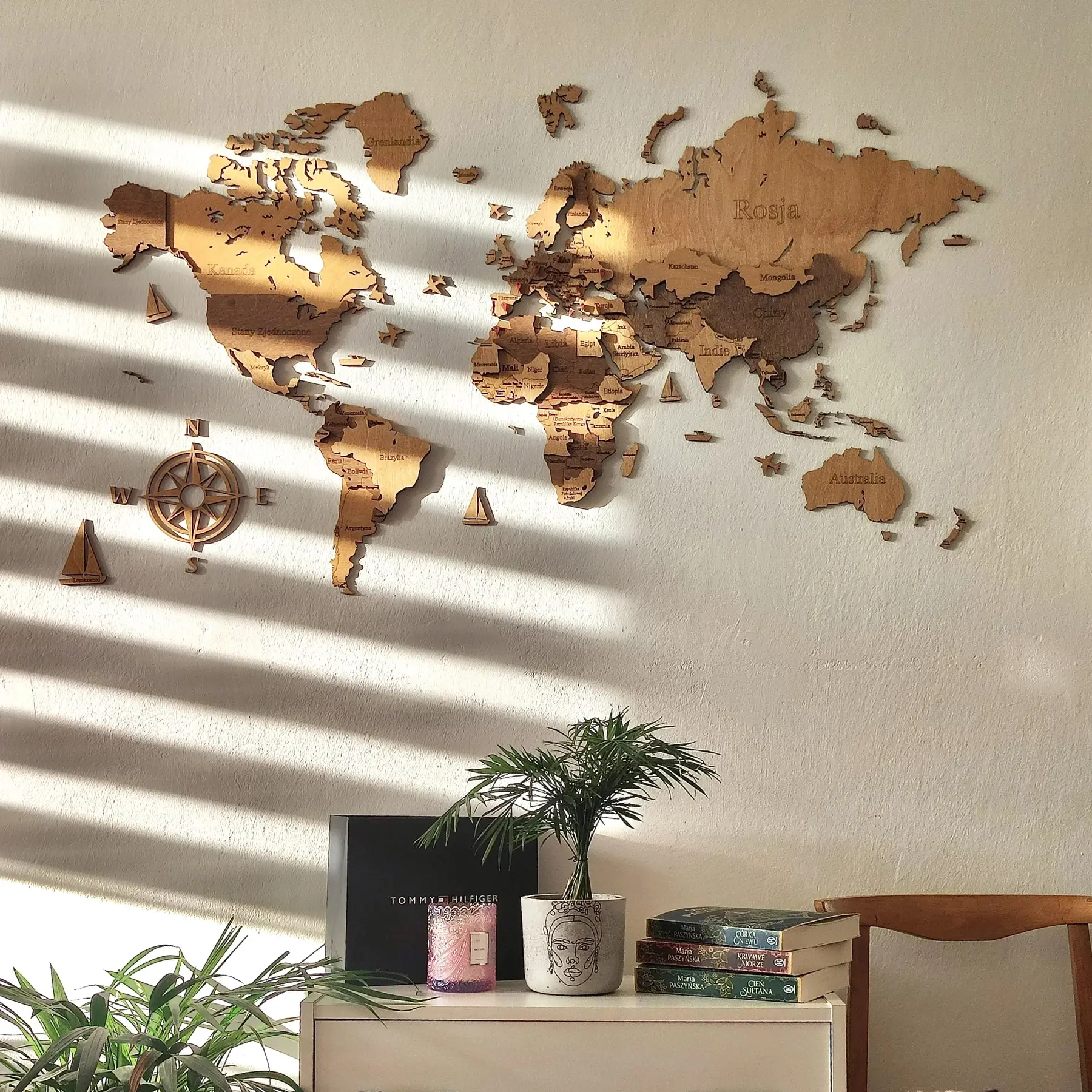 Wanddekoration Weltkarte LosokaWood 3D Wzór 13