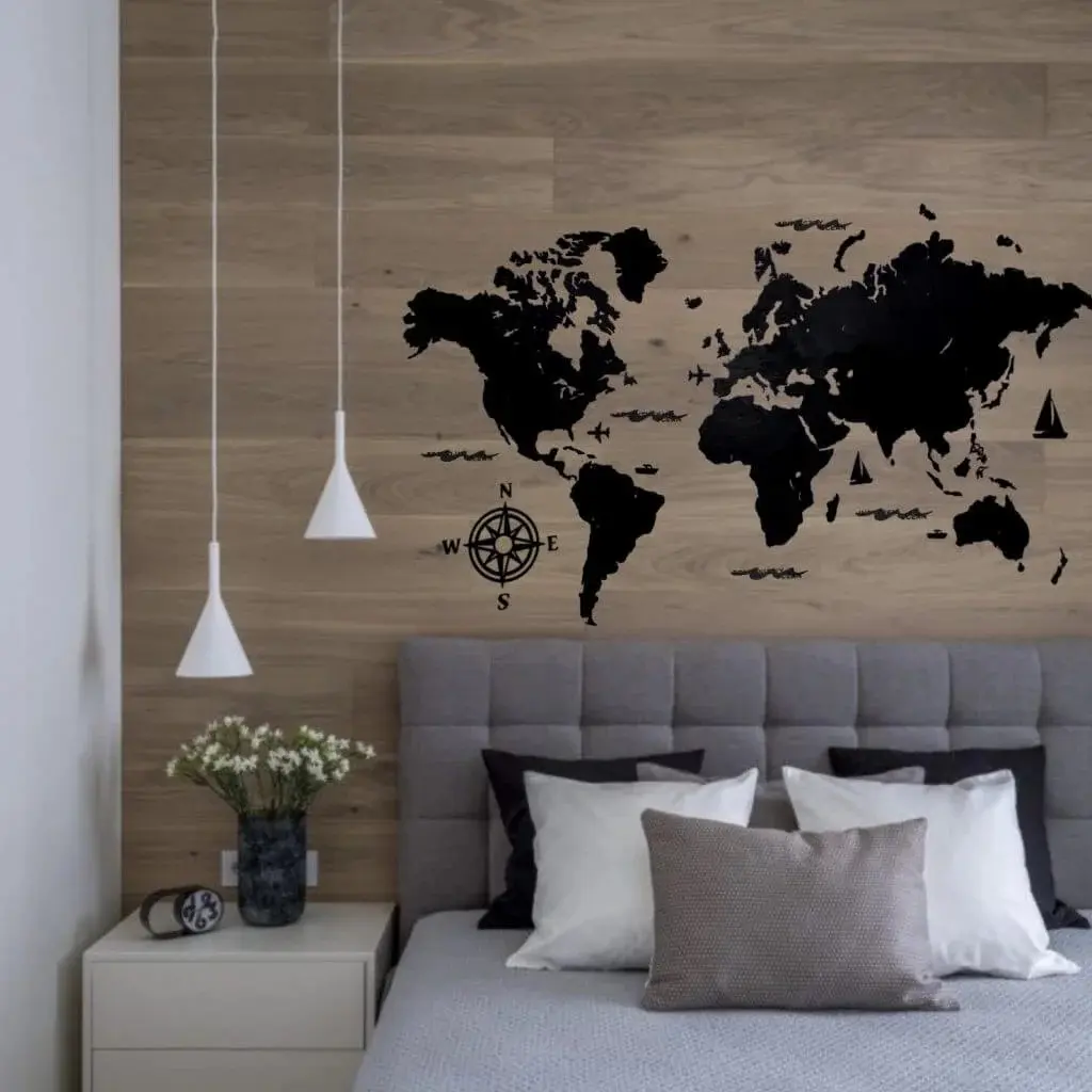 Wanddekoration Weltkarte LosokaWood 2D-Wzór 7