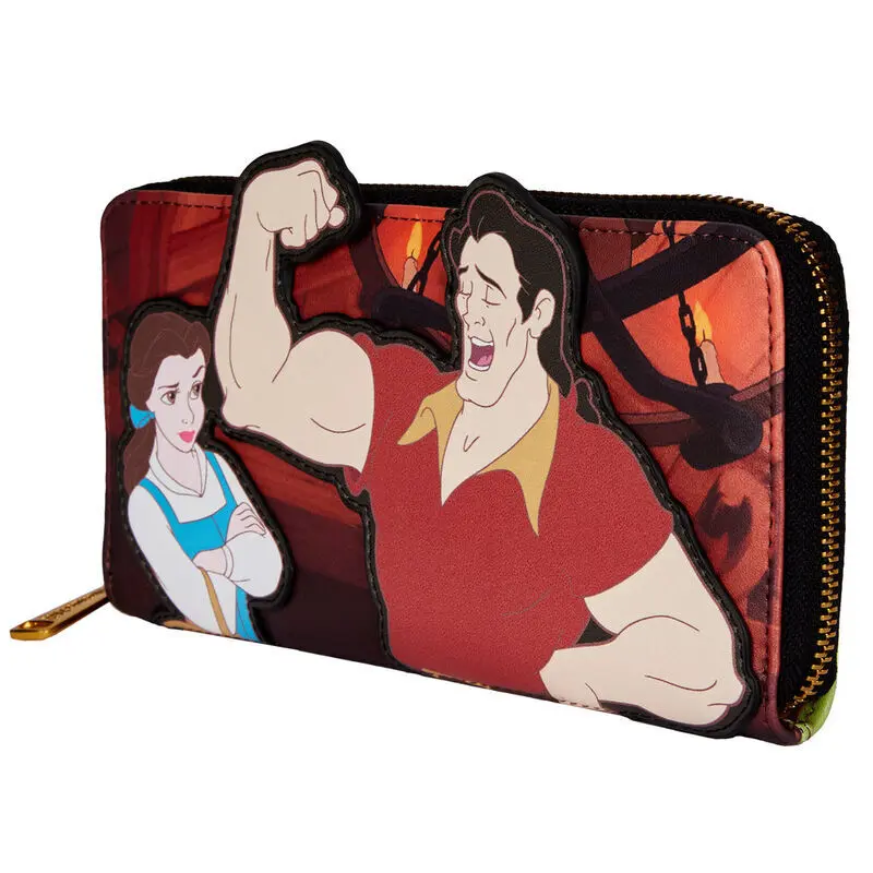 Portafoglio da ragazza Loungefly Disney Beauty and the Beast Villains Gaston Scene