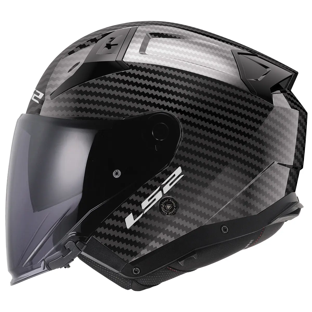 LS2 OF603 Infinity II Glossy Carbon Jethelm - Maat L - Helm