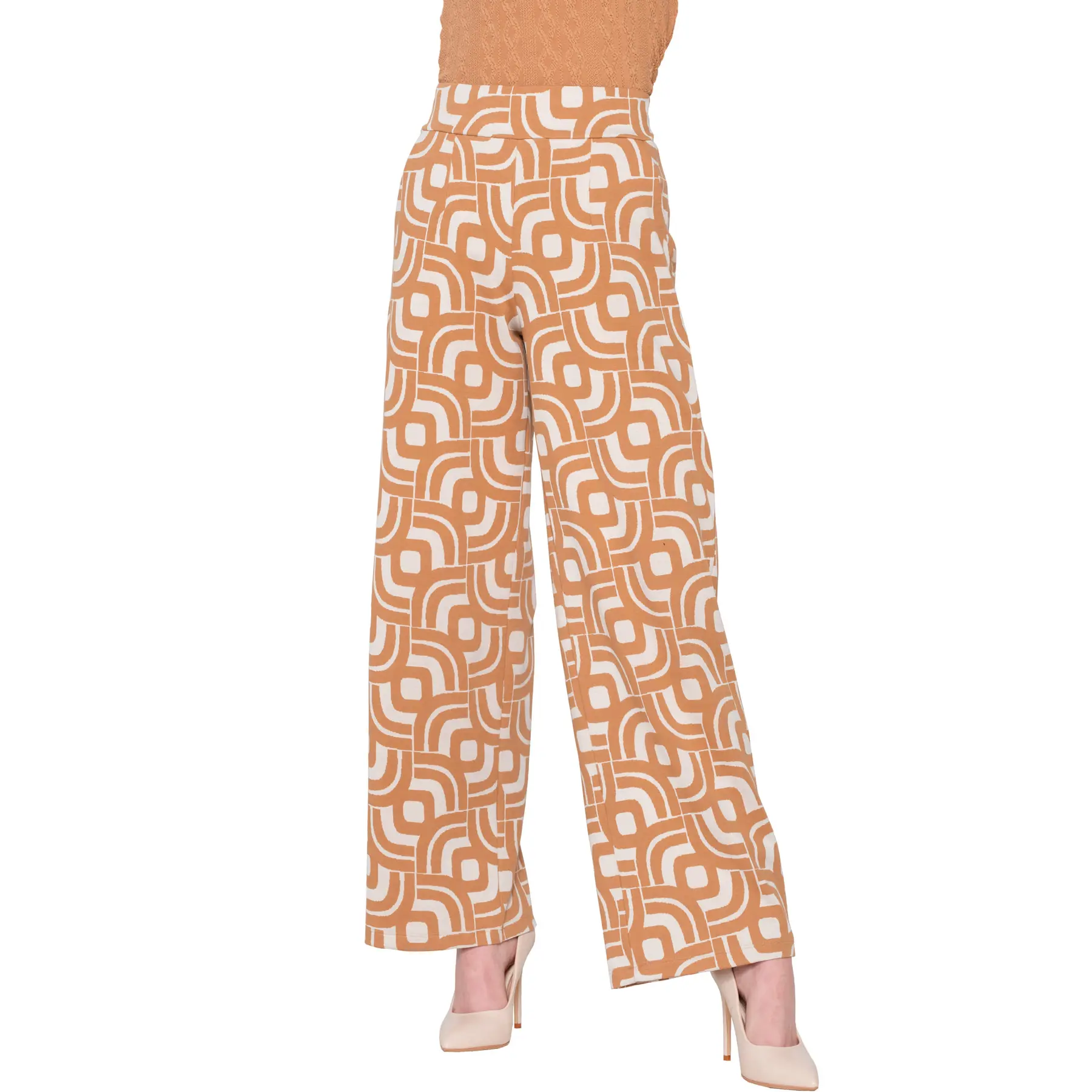 Luna Women's Marron Flared Trousers Inspired