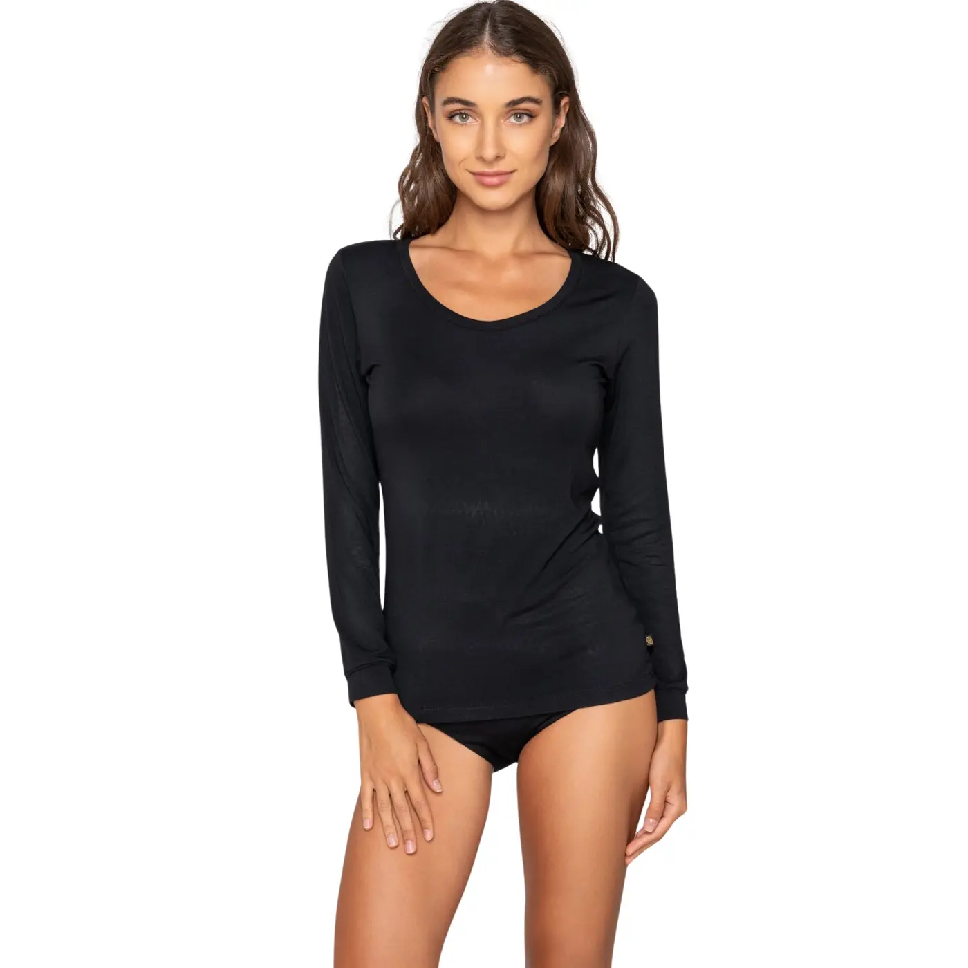 Luna Women's Noir Long Sleeve T-Shirt Micro Touch Comfort