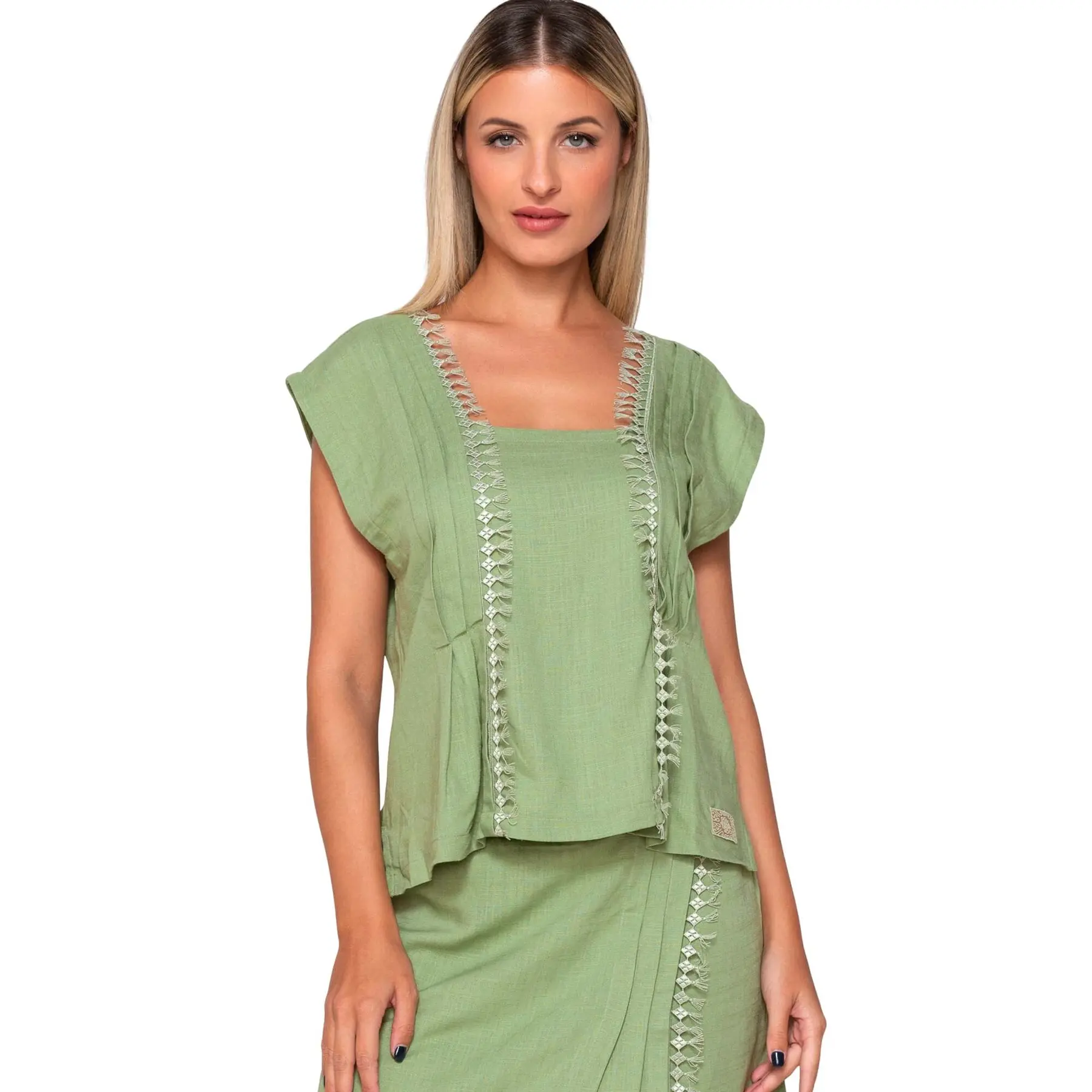 Luna Women's Vert Sleeveless Blouse For Sage