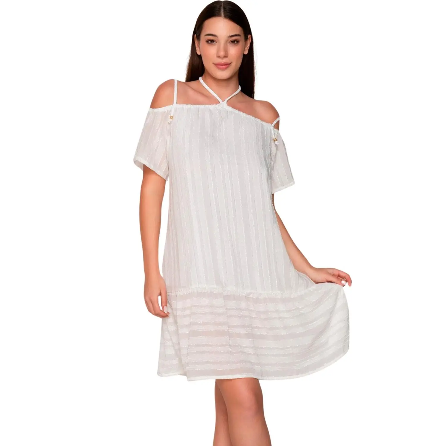 Midikleid mit schulterfreien Trägern für Damen Luna Praise