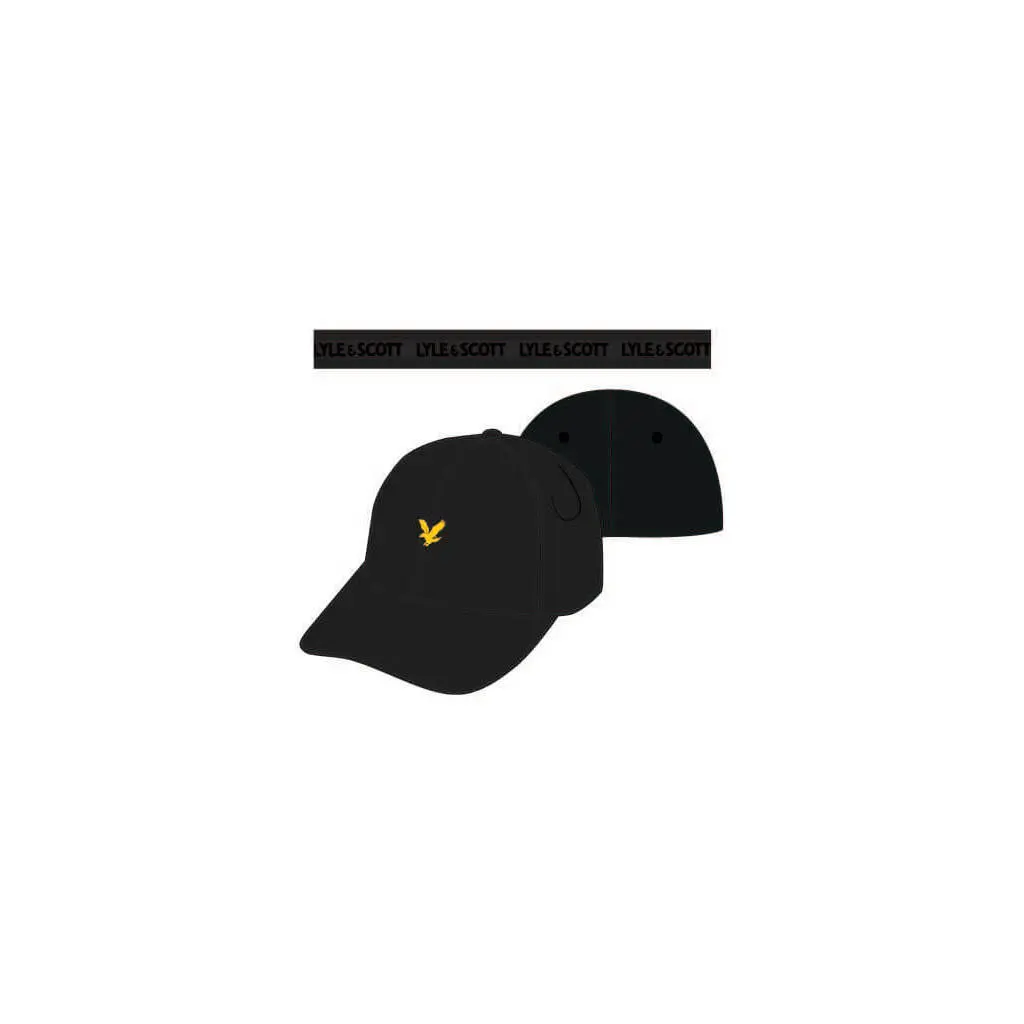 Lyle And Scott Men's Black Golden Eagle Branding Logo Dad Cap - Size Sml/Med - Image 3