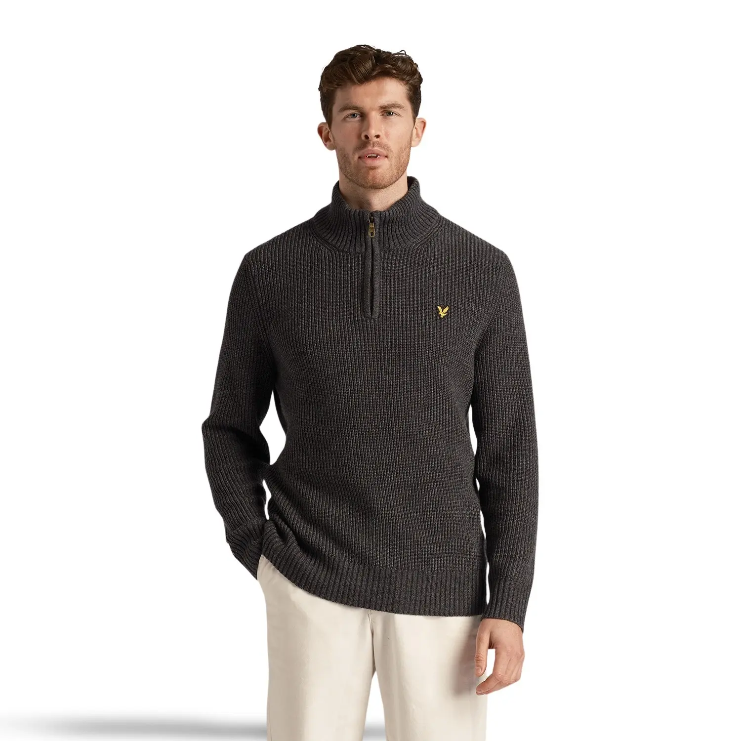 Rippenpullover mit Viertelreißverschluss Lyle & Scott