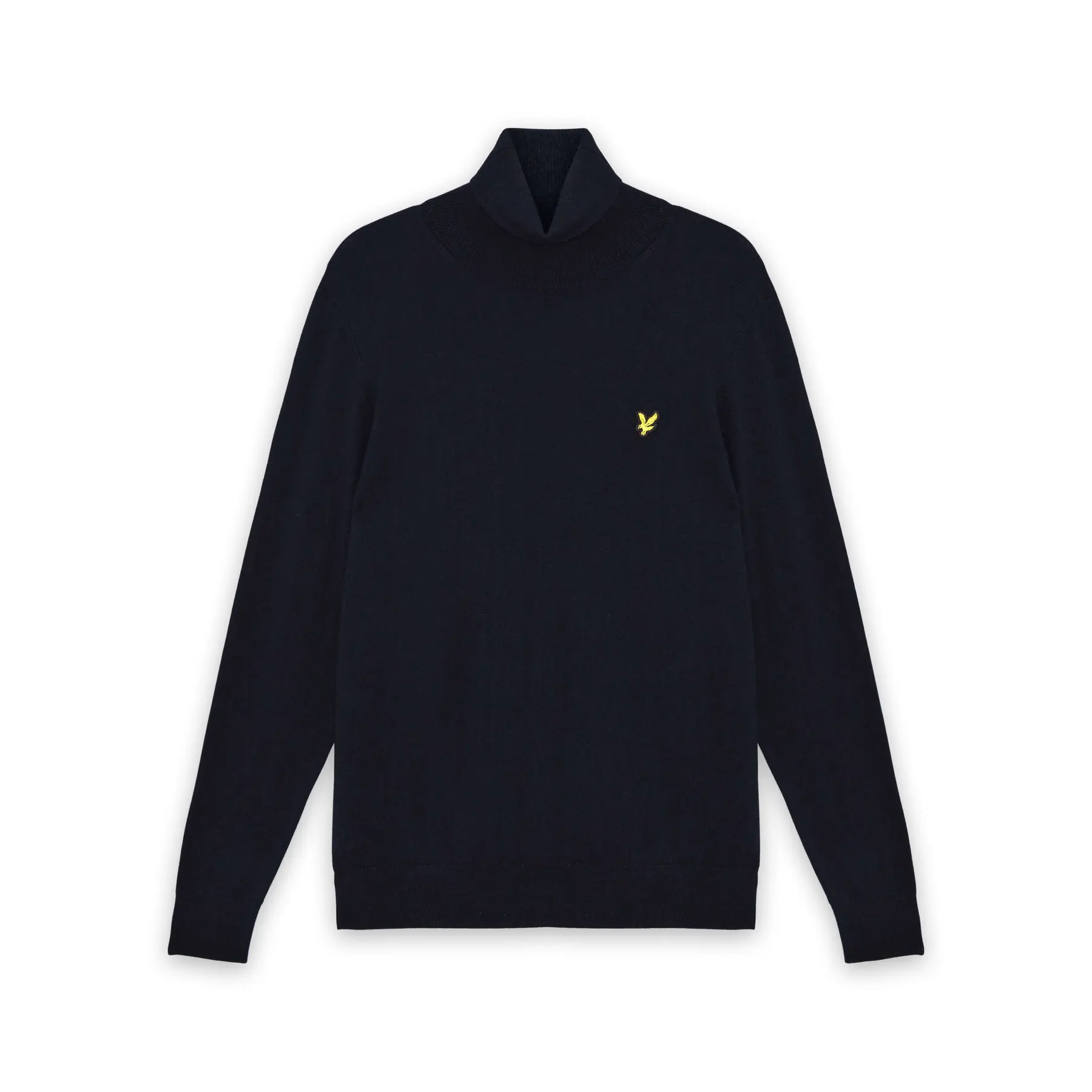 Lyle & Scott Blue Cotton And Merino Wool Roll Neck Jumper