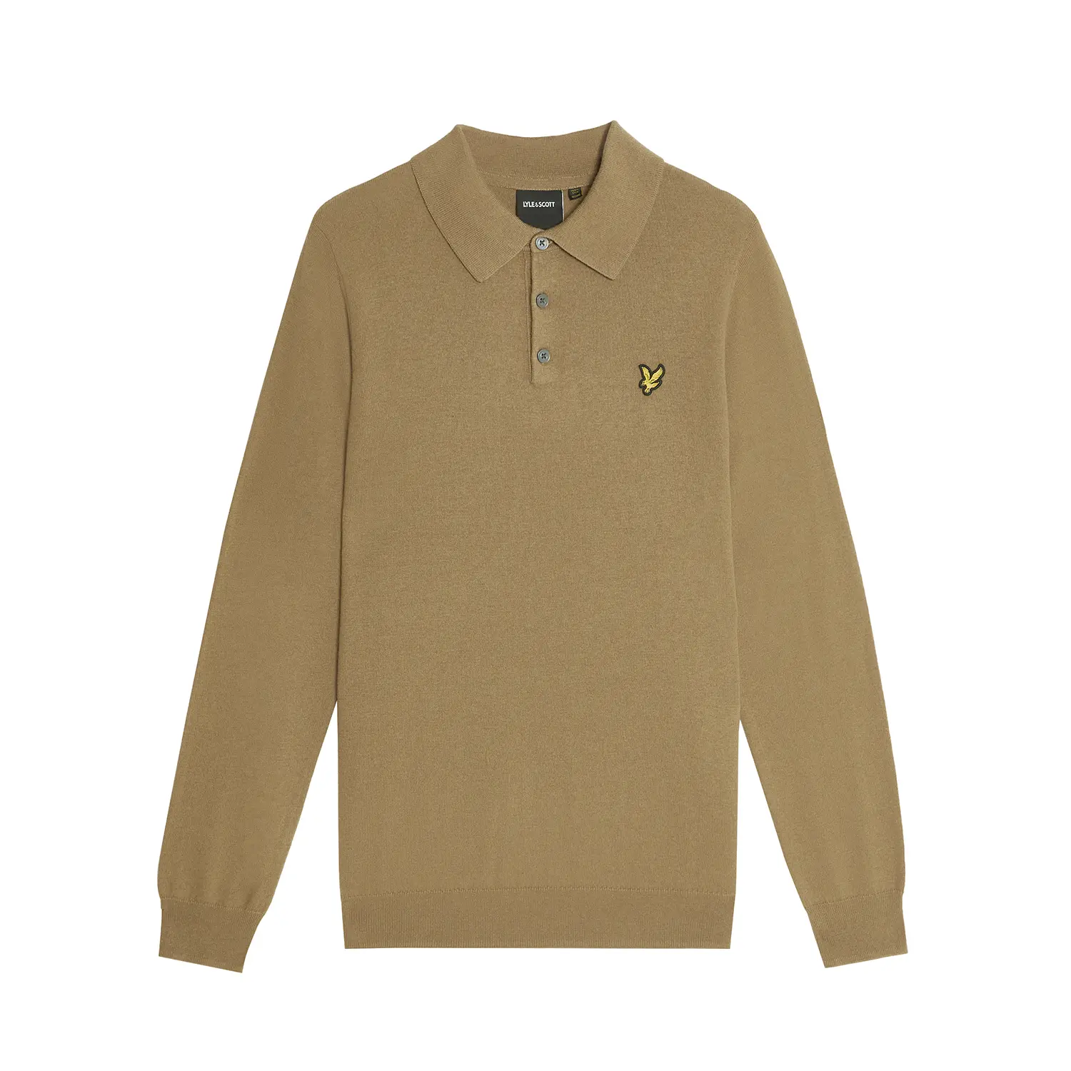 Polo in cotone merino a maniche lunghe Lyle & Scott