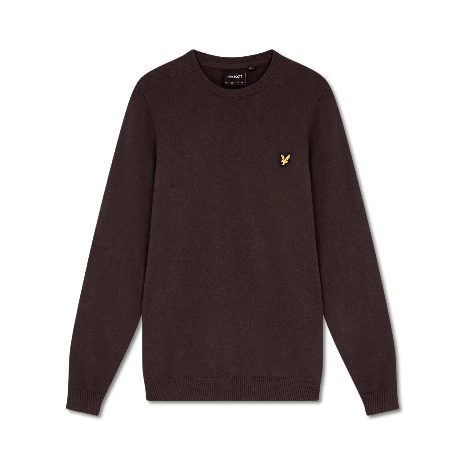 Pullover in cotone merino con colletto rotondo