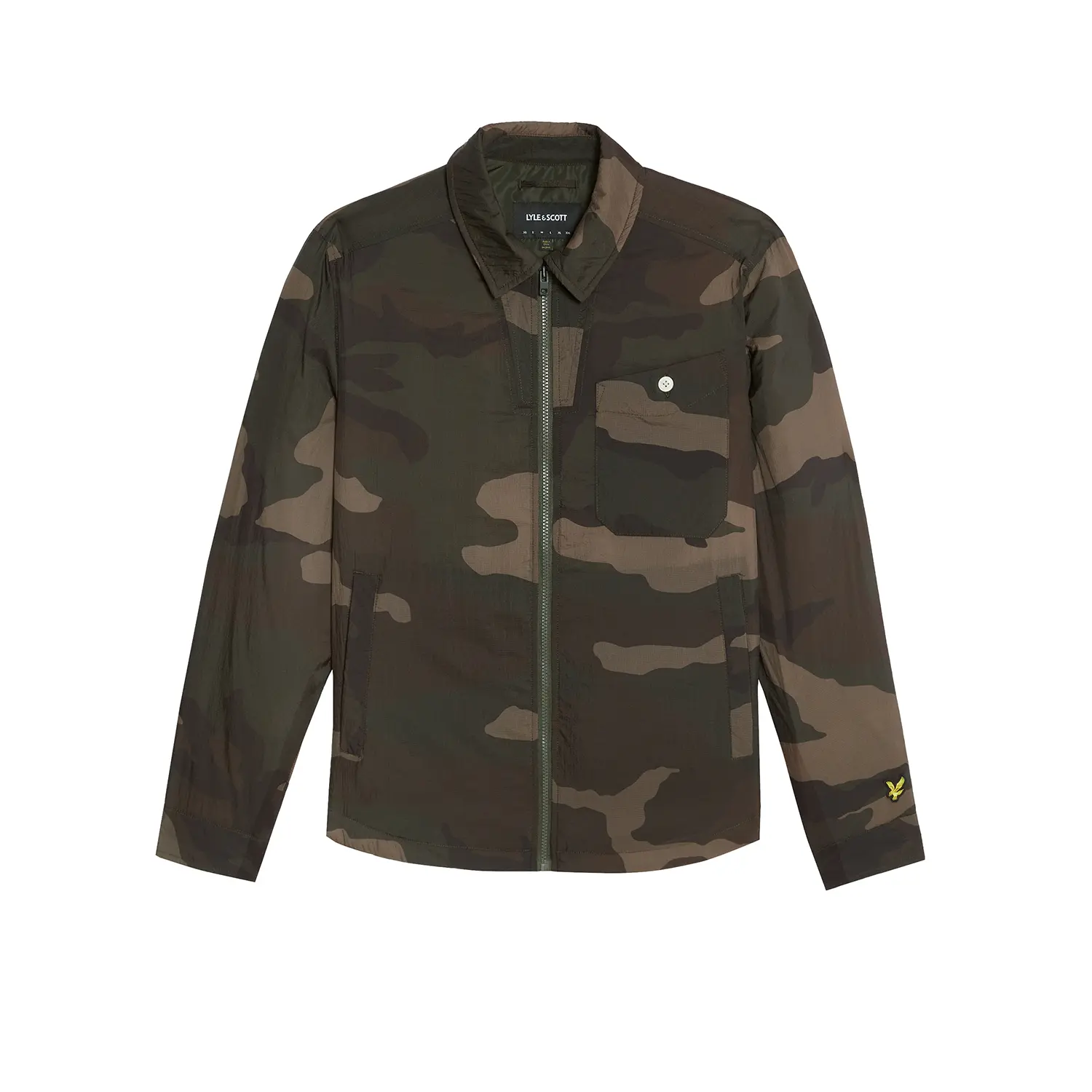 Lyle And Scott Men's Grey Taupe X865 Camo Patterned Overshirt With Chest Pocket - S - Image 4
