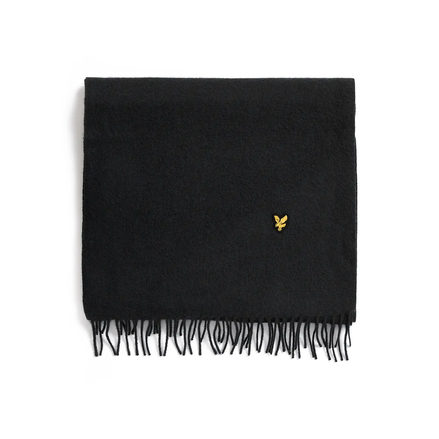 Lyle & Scott Black Plain Lambswool Scarf