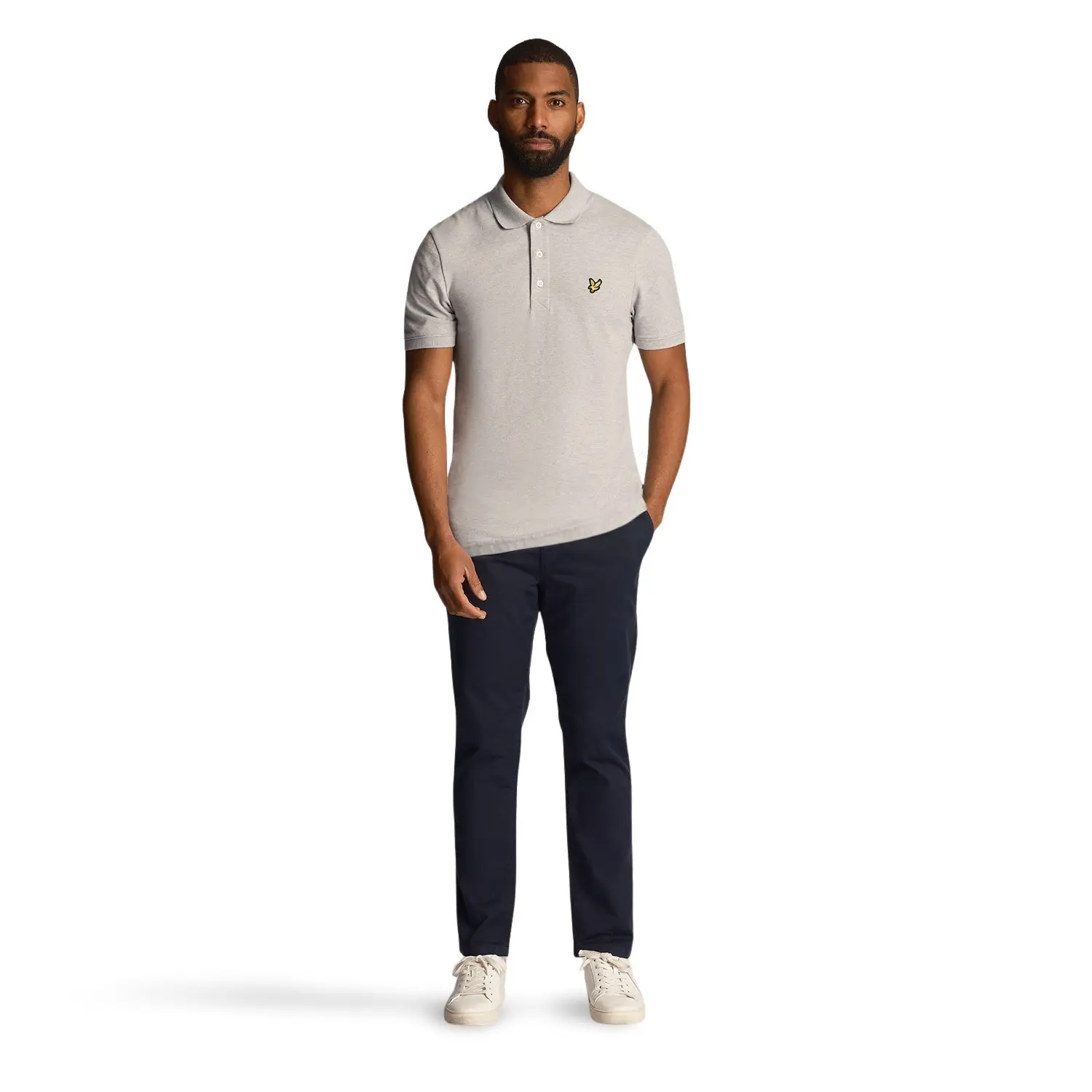 Lyle & Scott Uomo Blu Pantaloni Chino Anfield