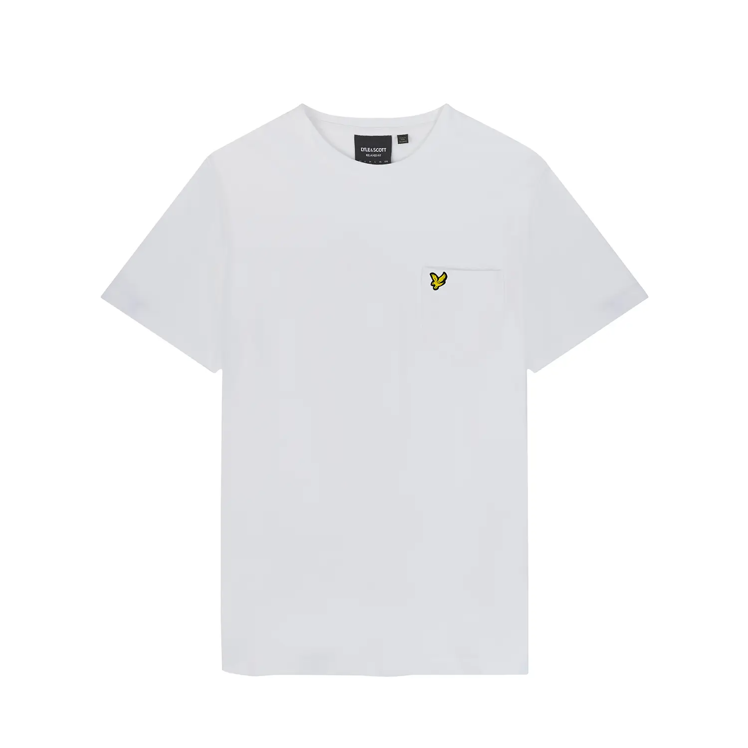 Lyle & Scott Uomo Blanc T-Shirt Con Tasca Plain