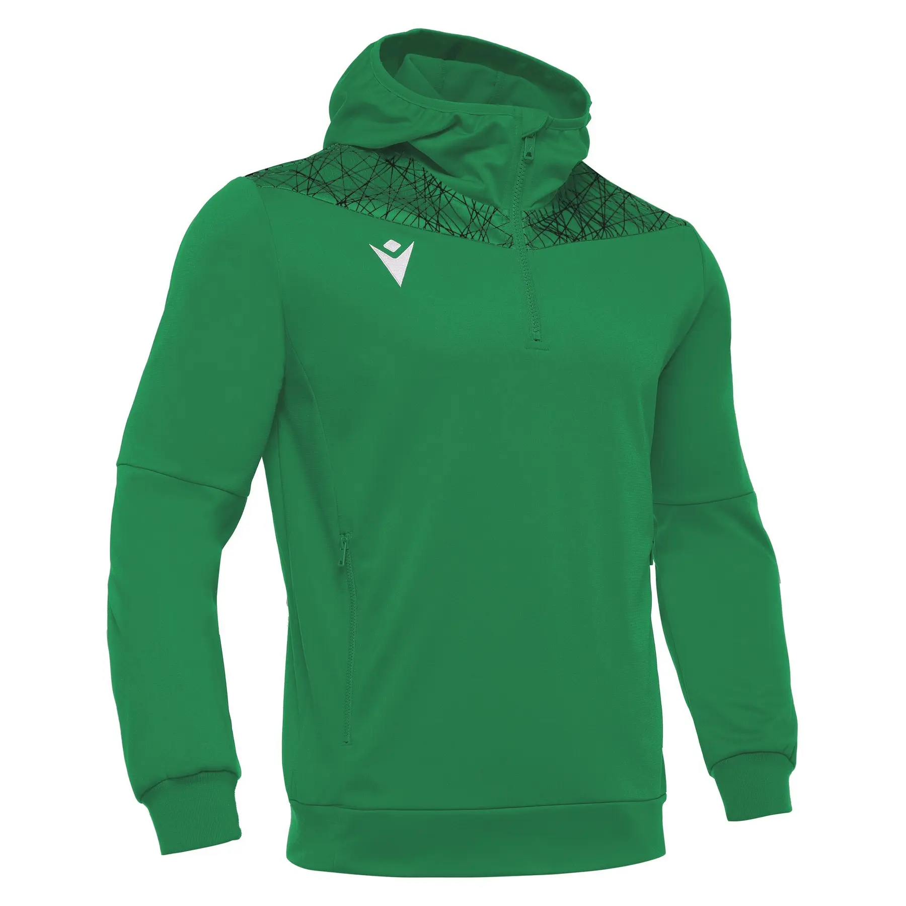 Macron Sweatshirt À Capuche 1/4 Zip Ishtar Vert 5XL