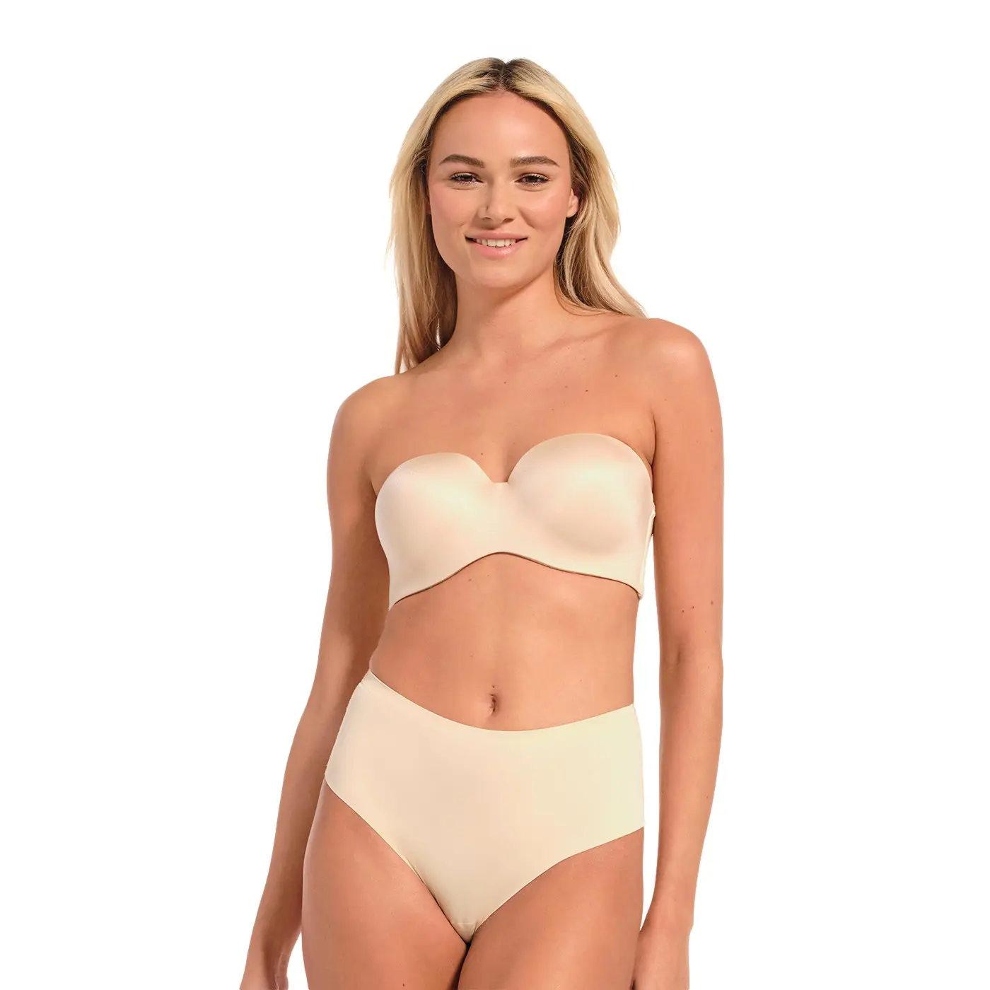Magic Bodyfashion Women's Beige High Waist Thong For Dream Invisibles (X2)