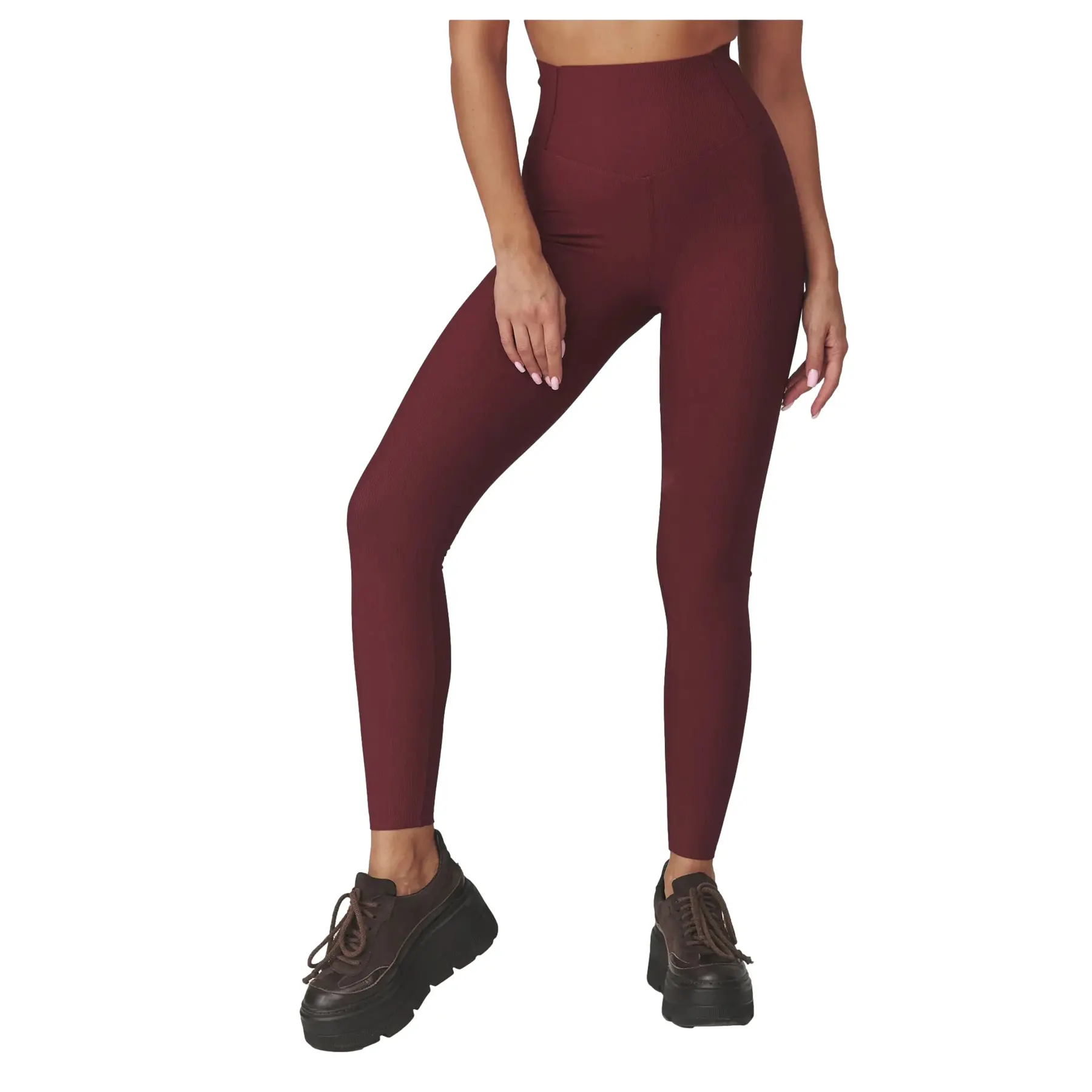 Gerippte Leggings, Damen Makadamia