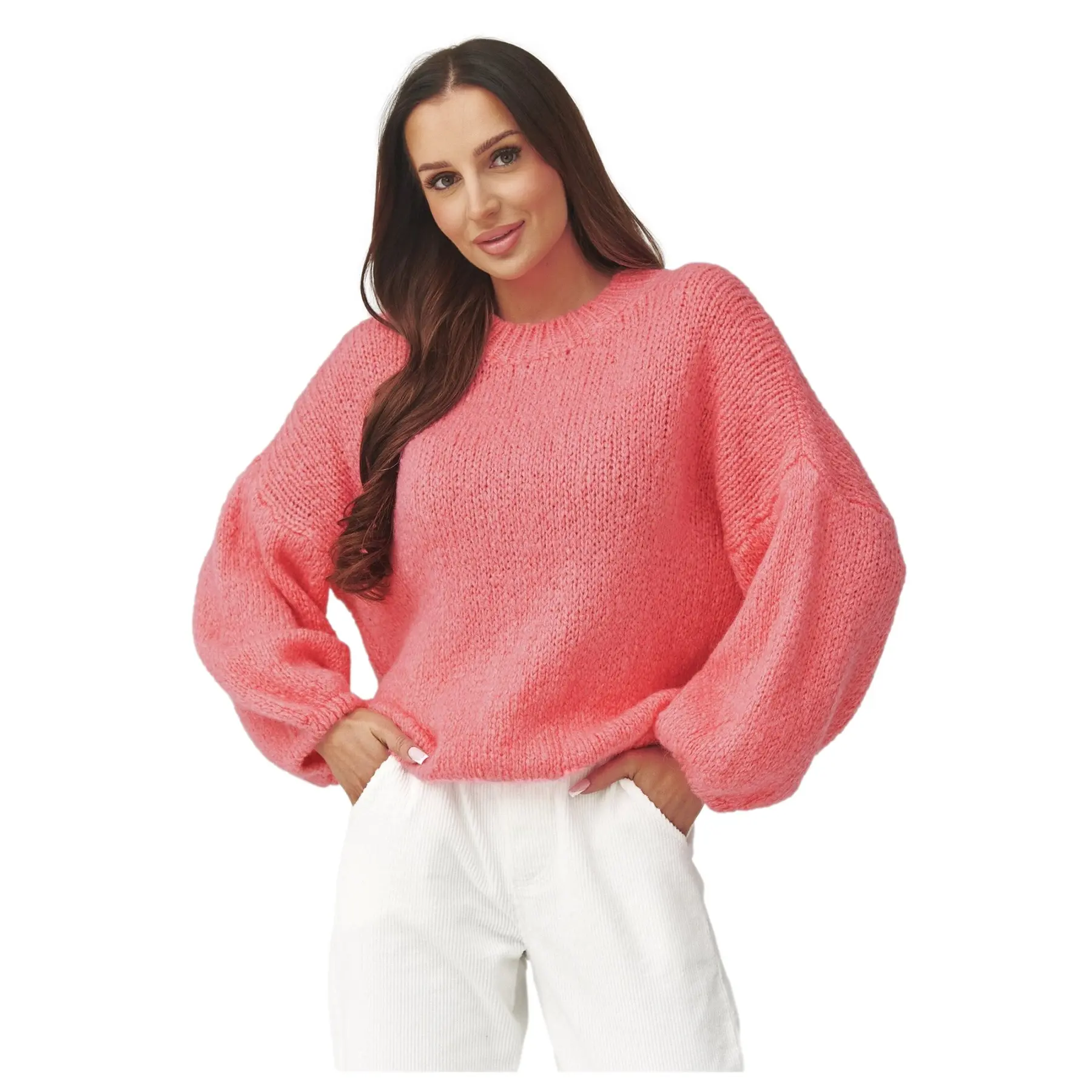 Oversize-Pullover Damen Makadamia C37