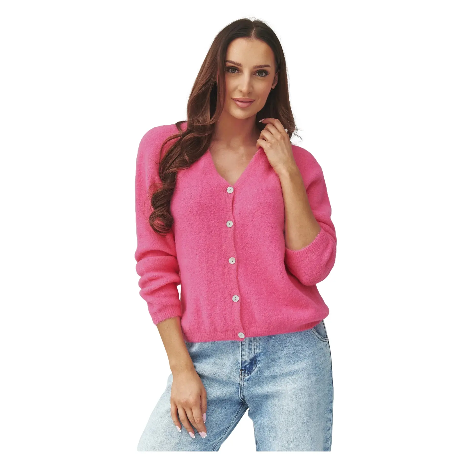 Strickjacke, Damen Makadamia