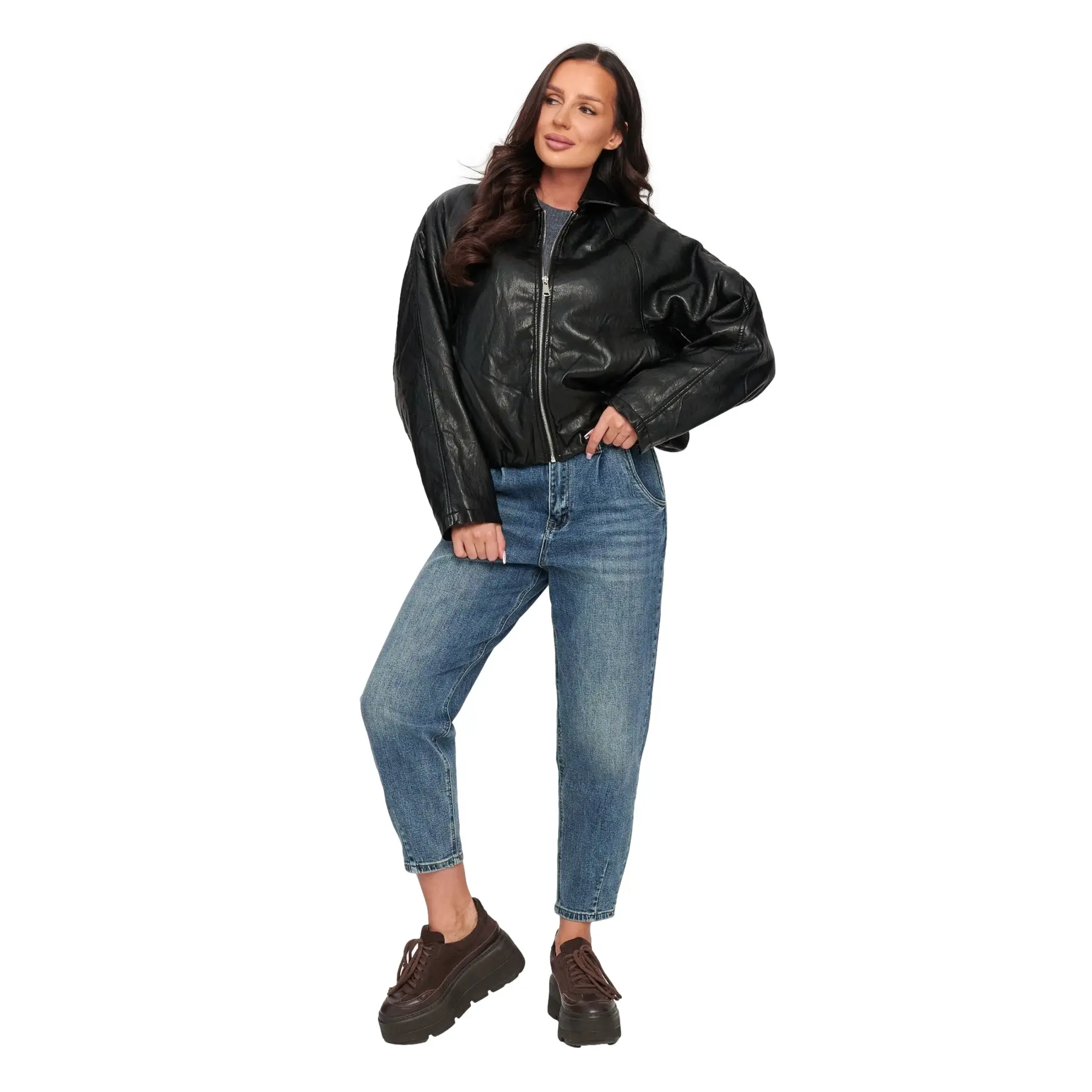 Damenlederoptikjacke Makadamia C76