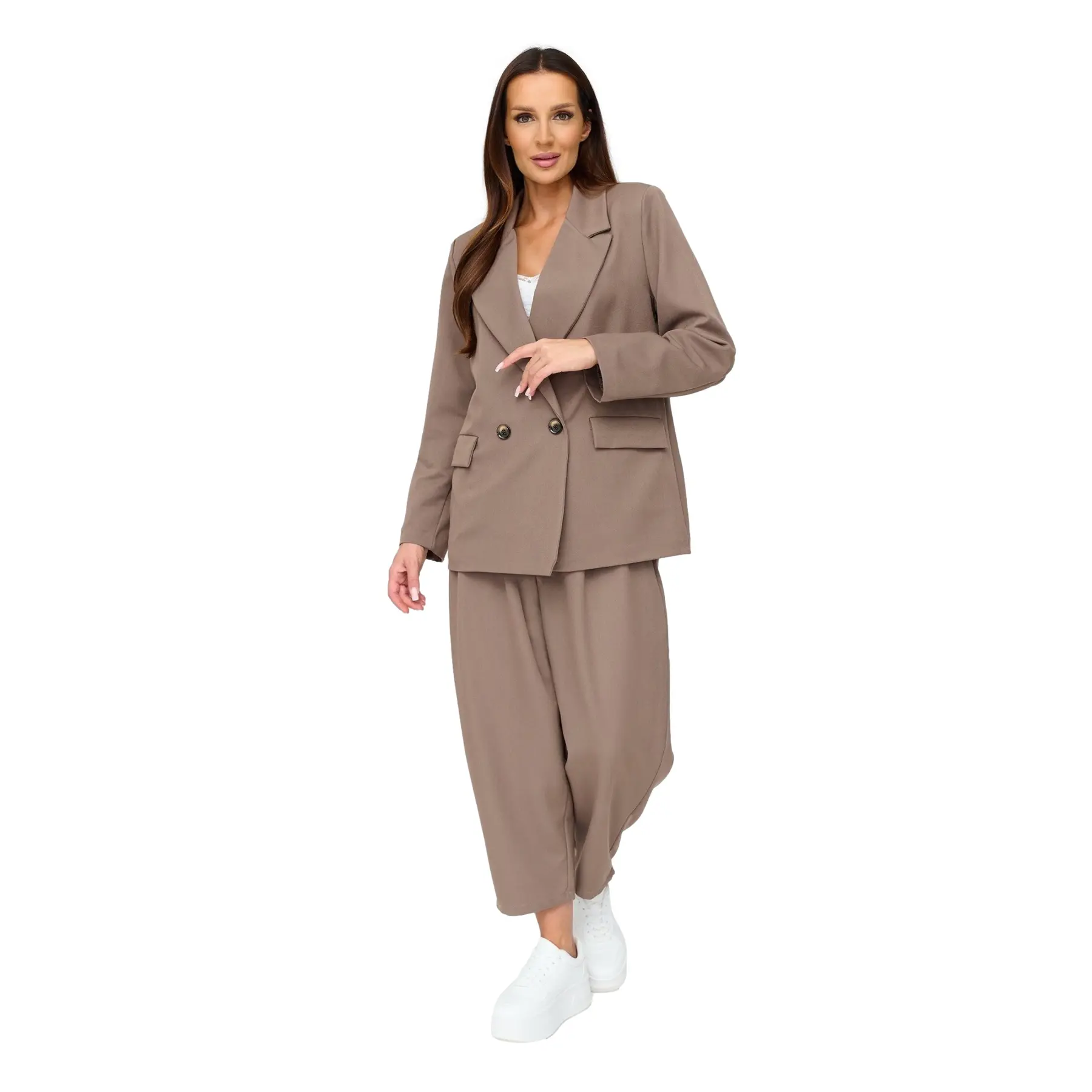 Hübsches Set mit weiter Hose für Damen Makadamia C90