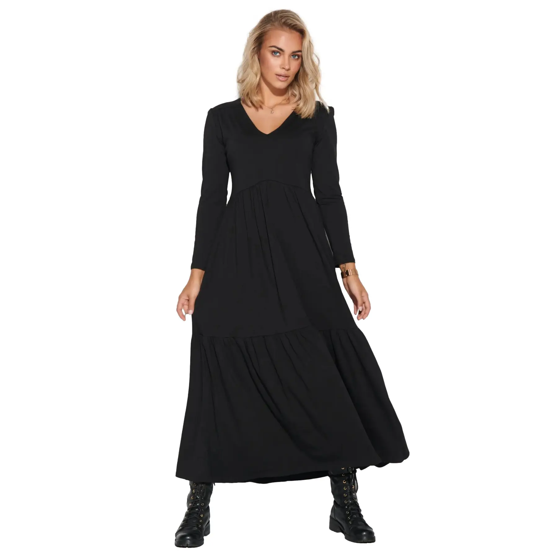 Kleid mit langen Ärmeln, Damen Makadamia