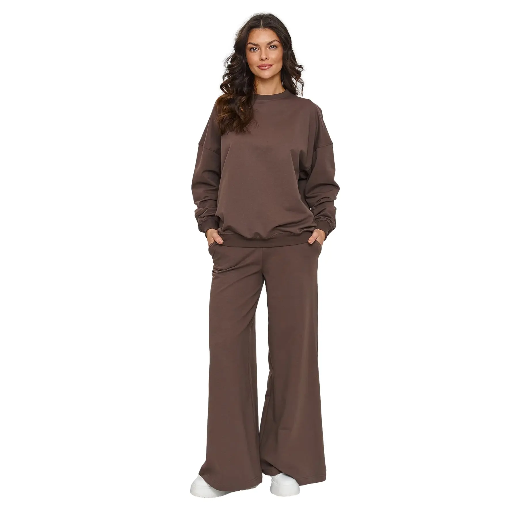 Sweatshirt- und Hosen-Set für Frauen Makadamia