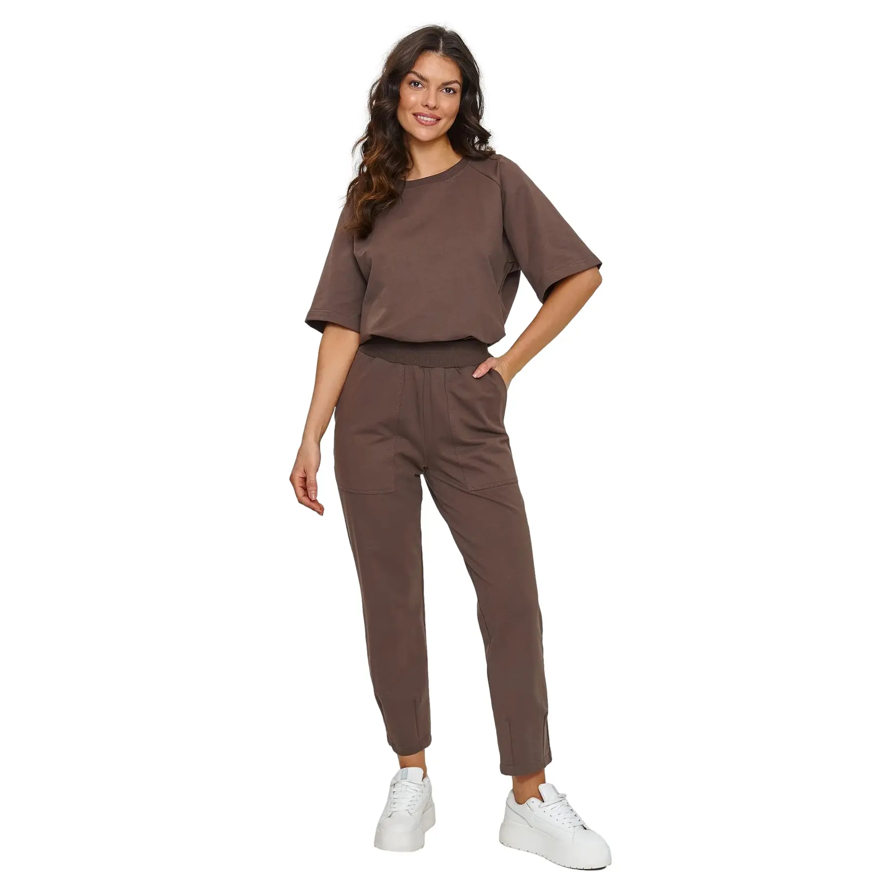 T-Shirt und Hose Set für Damen Makadamia