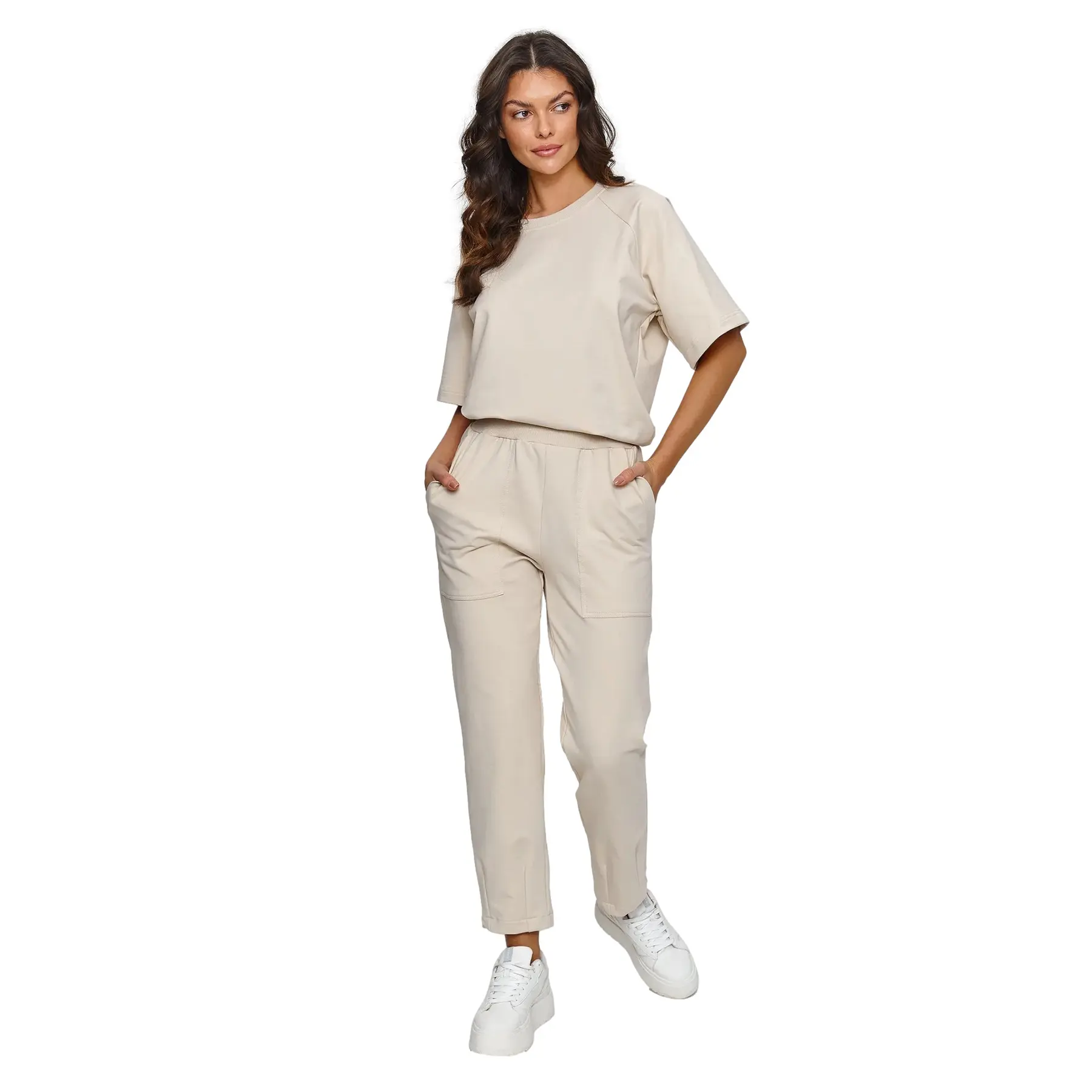 T-Shirt und Hose Set für Damen Makadamia