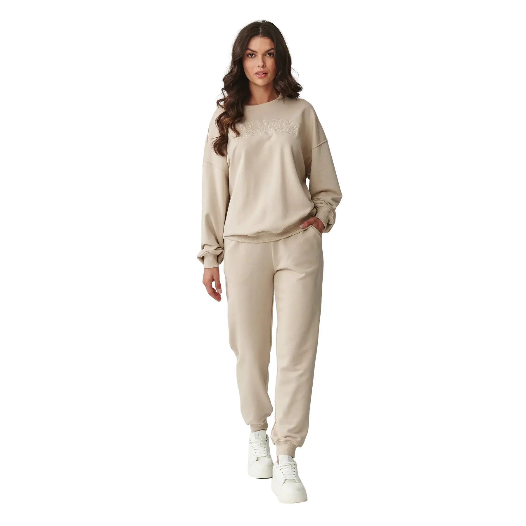 Sweatshirt- und Jogginghosen-Set für Frauen Makadamia