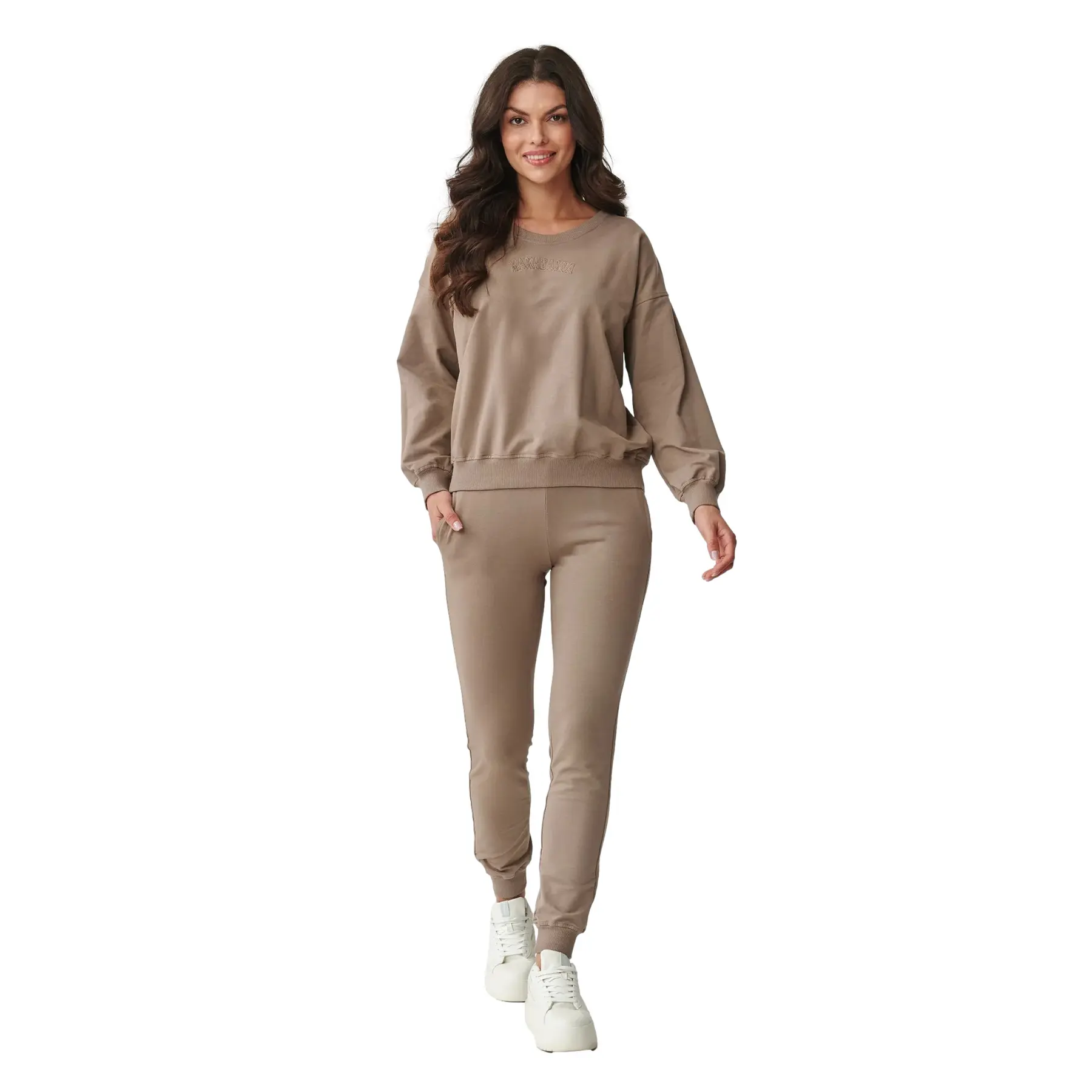Sweatshirt- und Jogginghosen-Set für Frauen Makadamia